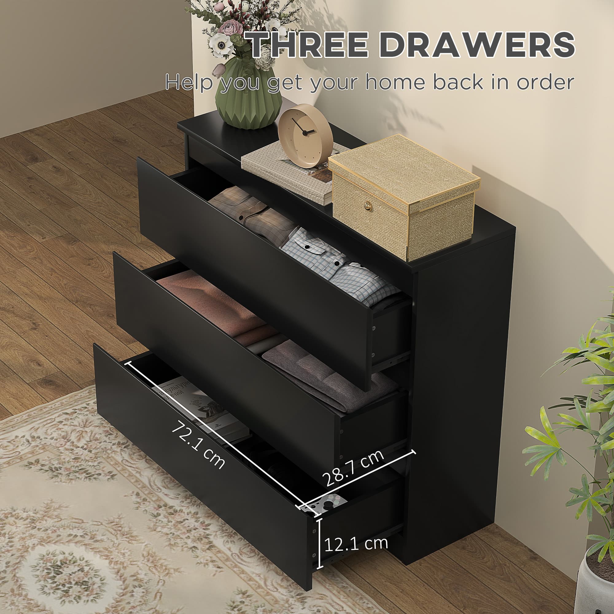 Three-Drawer Chest of Drawers with Anti-Tip Safety Straps - image 7