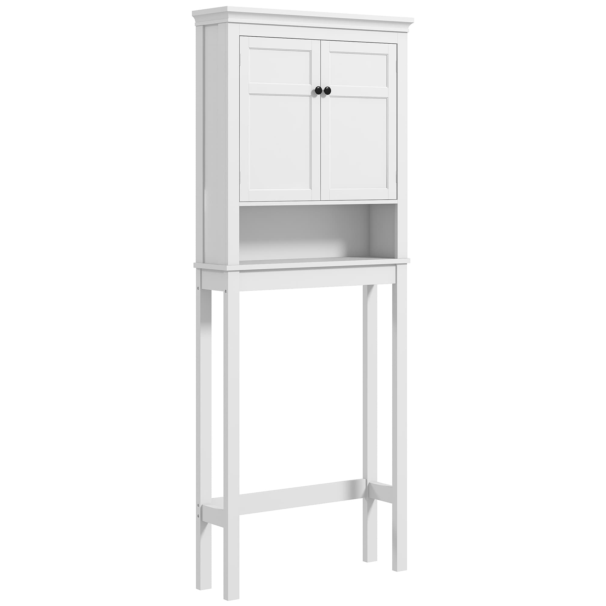 Over-Toilet Storage Cabinet with Shelves – White - White