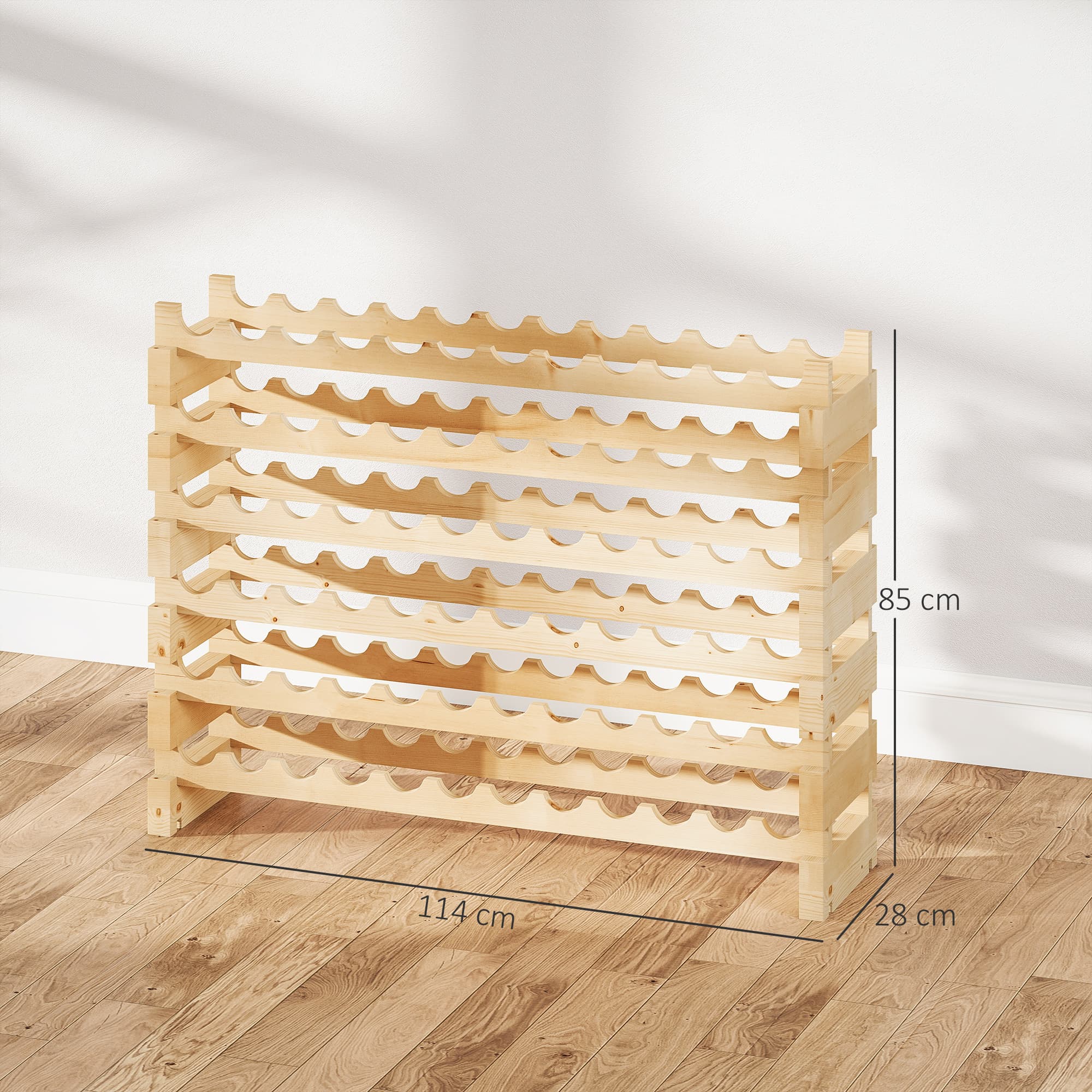 Solid Wood Six-Tier 72-Bottle Wine Rack - Set of 2 - image 4