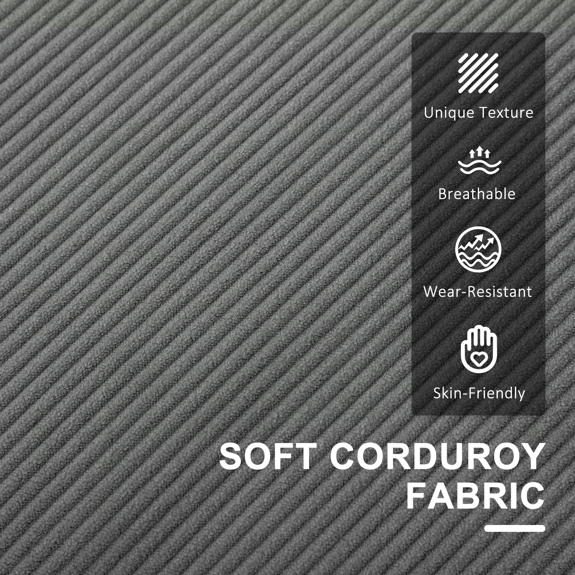 Transform Your Space with this Grey Corduroy Storage Sofa - image 3