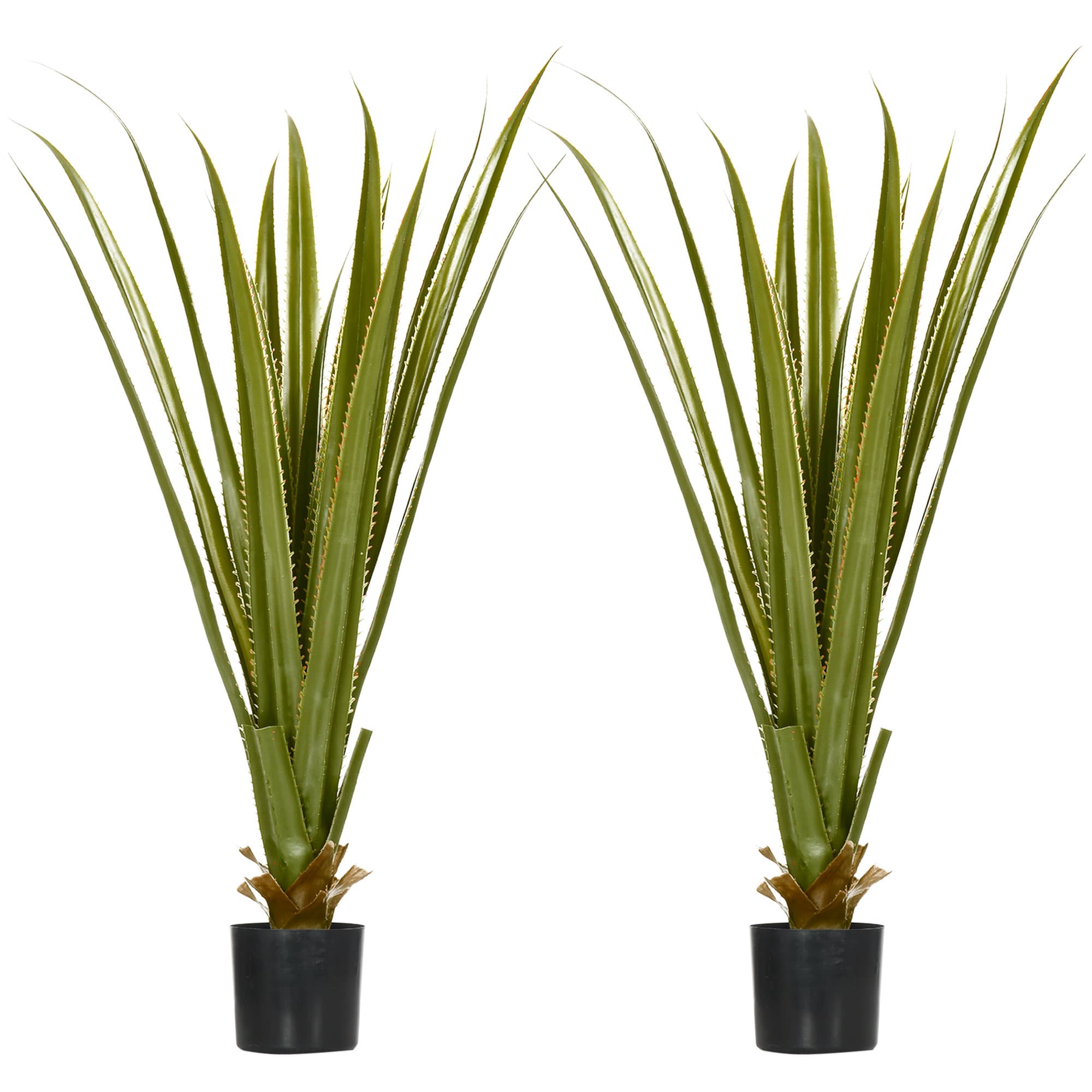 Faux Agave Plants 90cm — Set of 2 in Weighted Black Pots