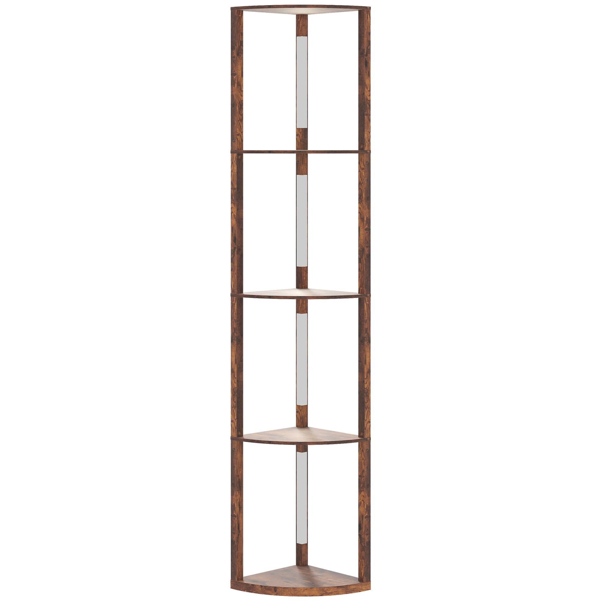 Transform Your Space with this Rustic LED Corner Shelf Lamp - Rustic Brown