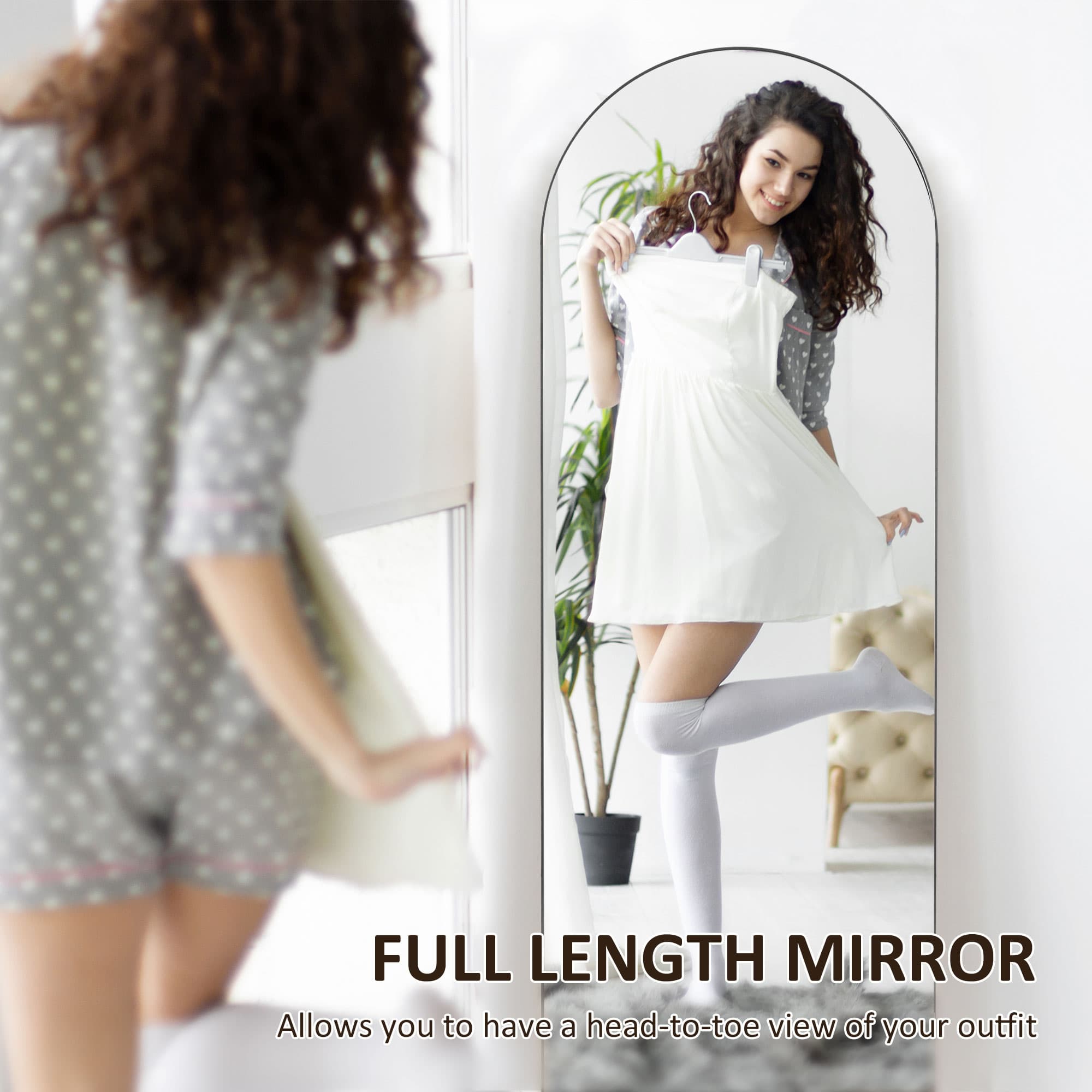 Full Length Arched Mirror in Black – 150cm Floor or Wall Option - image 3