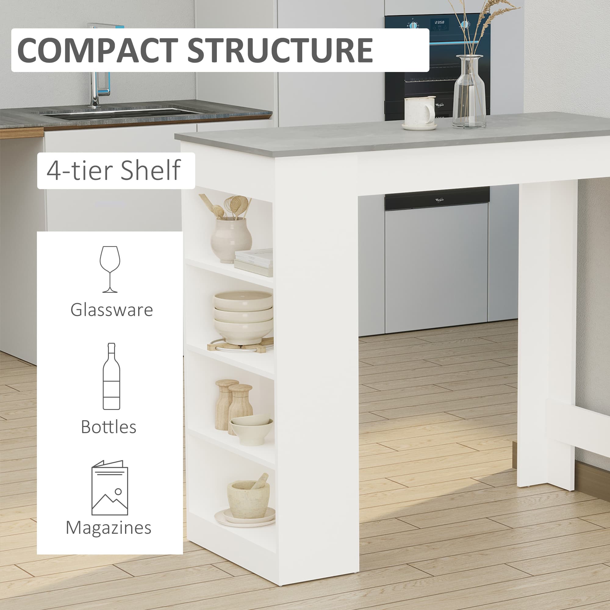 Transform Your Space with this Grey Storage Bar Table - image 5