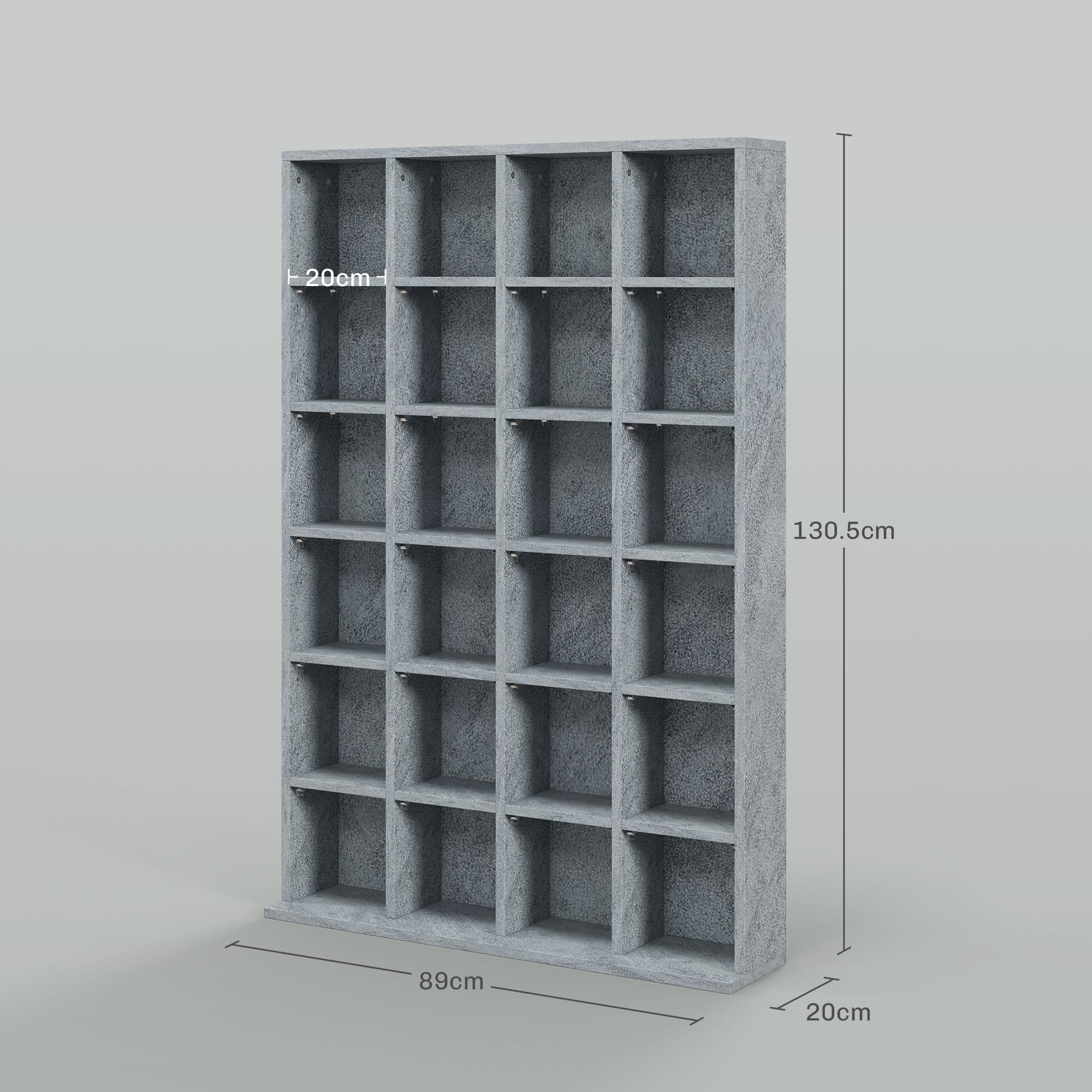 Cement Grey CD and DVD Storage Unit with Open Grid Shelves - image 4