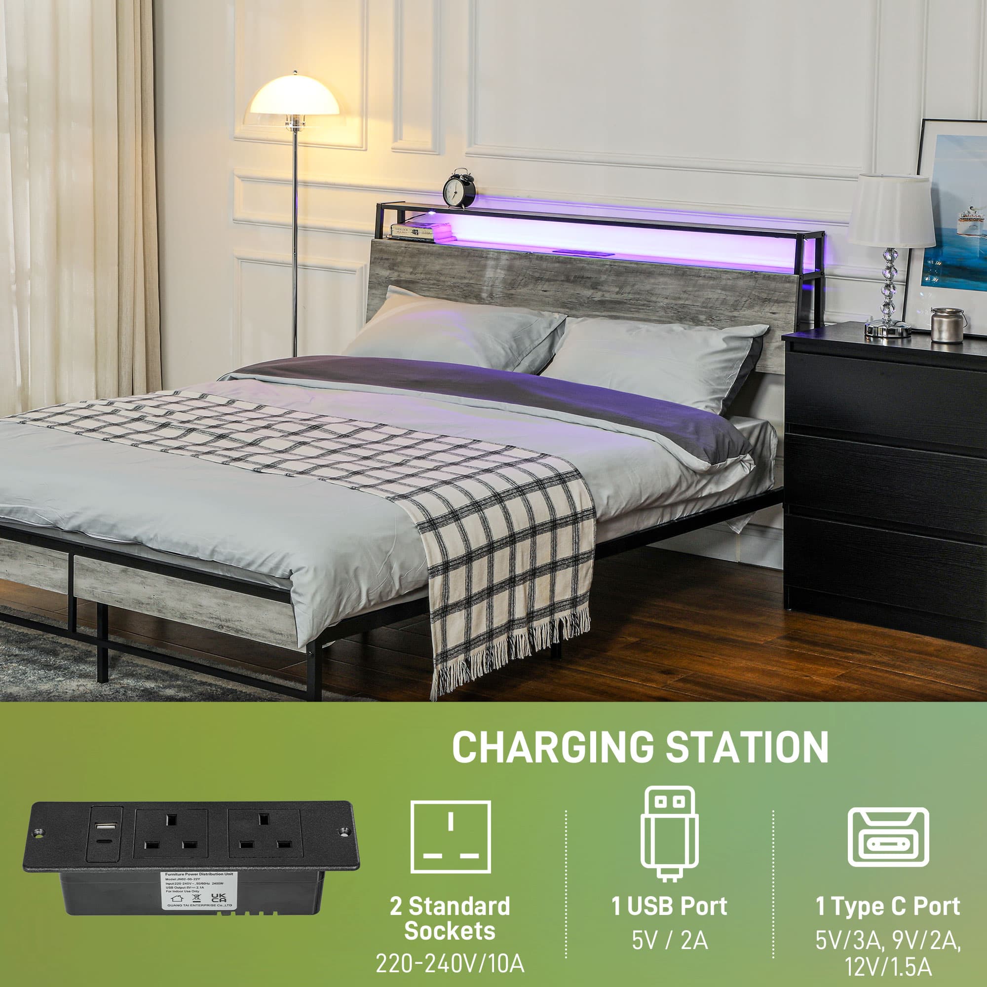 Transform Your Sleep with this LED Double Steel Bed Frame - image 3