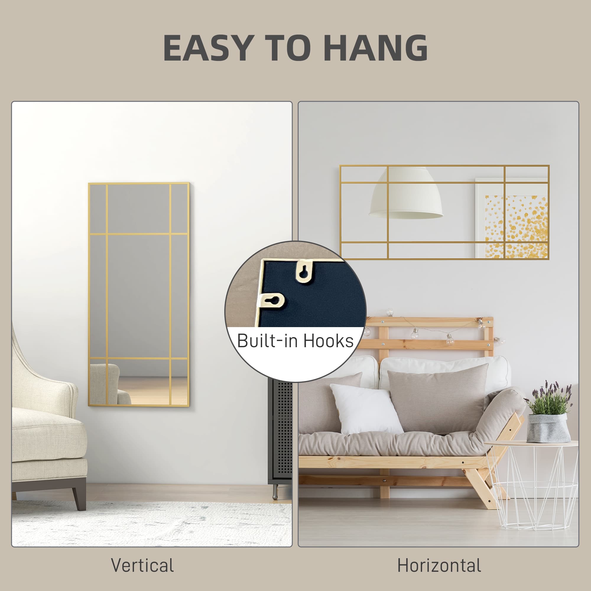 Transform Your Space with this Gold Window Pane Mirror - image 5