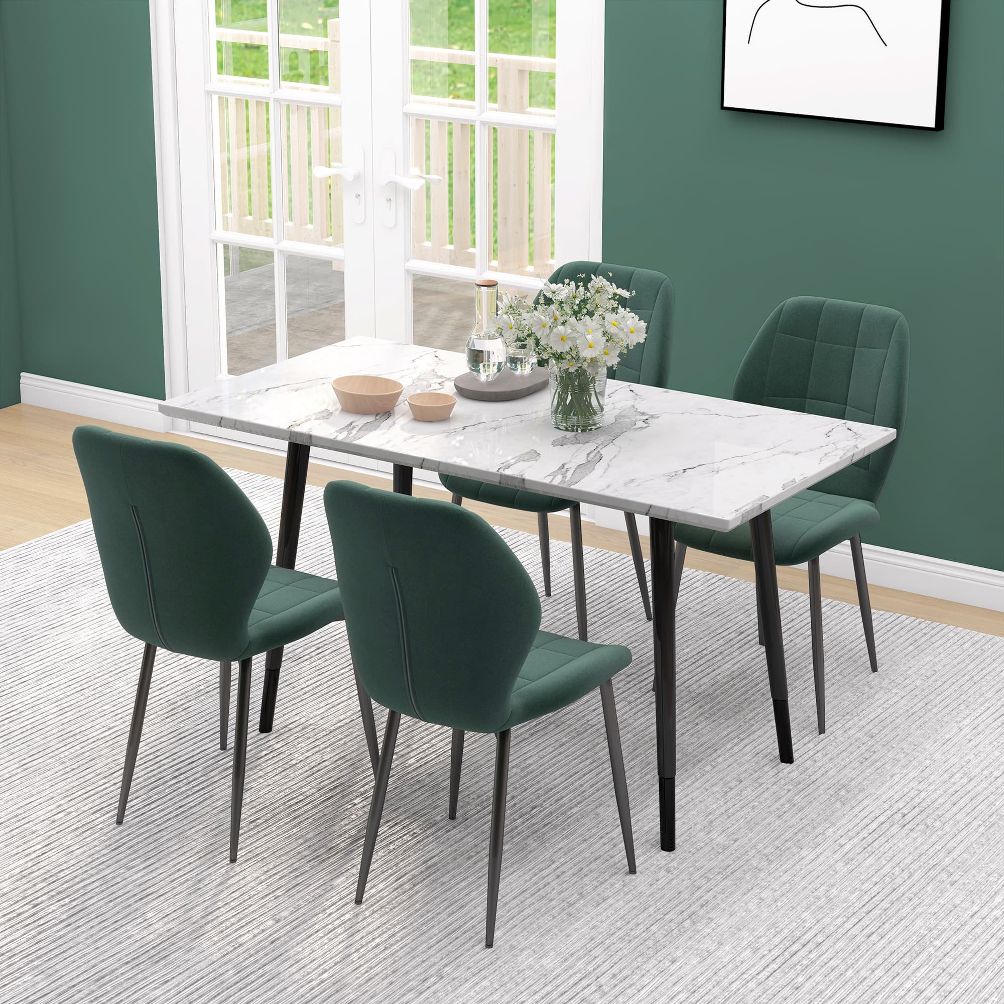 Transform Your Dining Space with Green Flannel Tub Chairs - image 4
