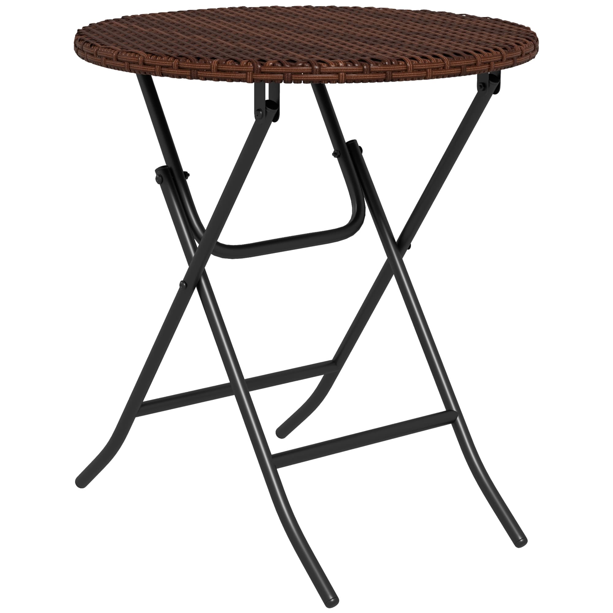 Foldable Rattan Garden Table for Patio Drinks - image 9