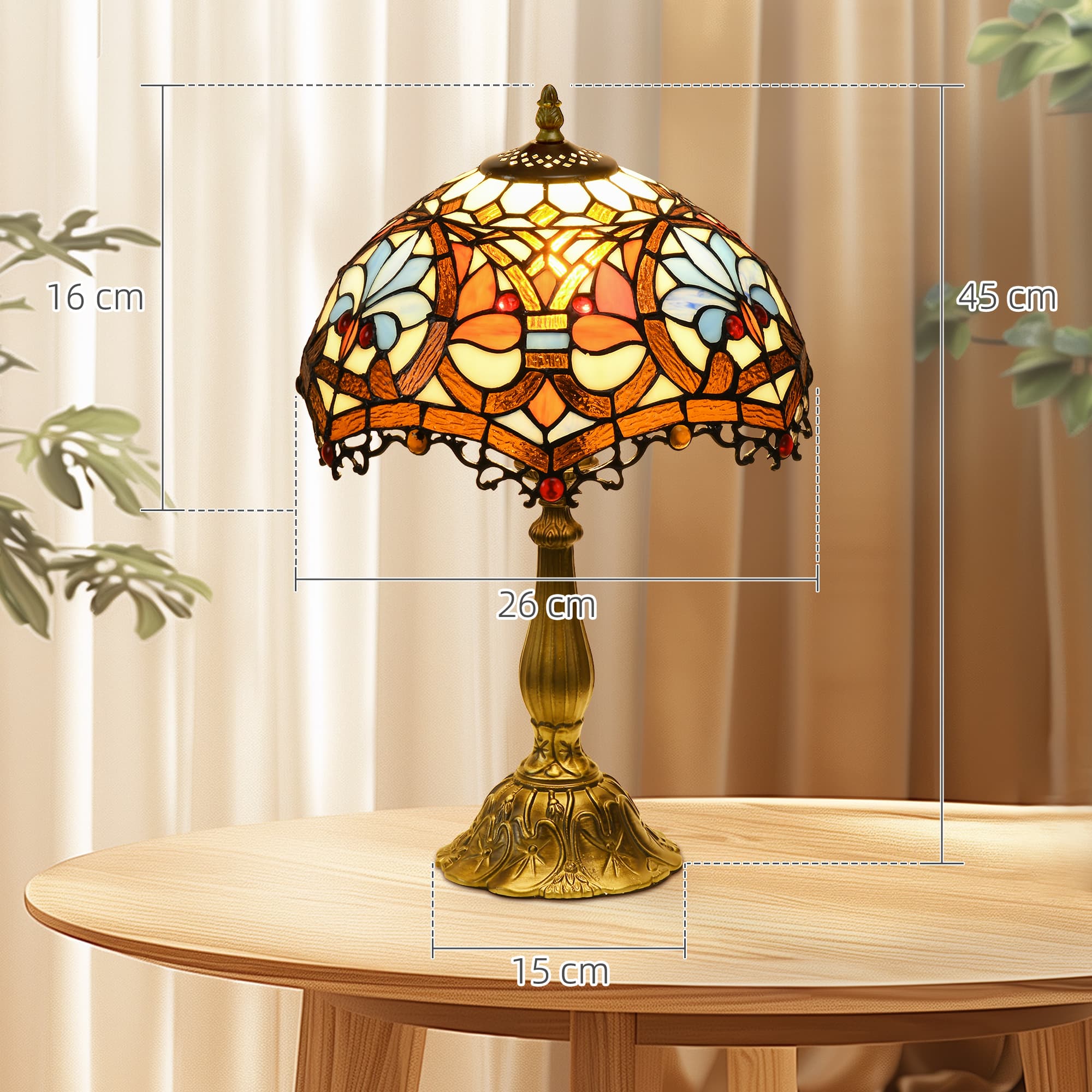 Stained Glass Table Lamp with Artisan Tiffany-Style Shade - image 4