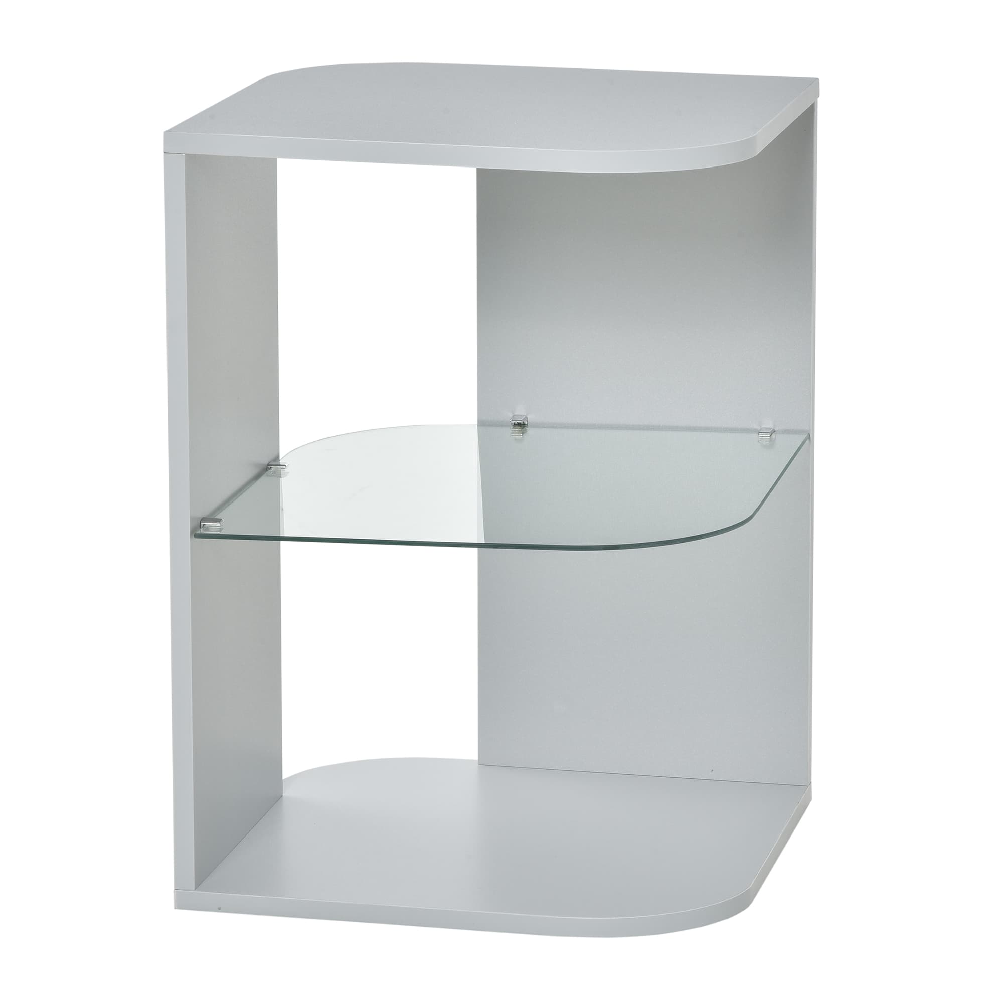 Transform Your Space with this Curved 3-Tier Grey Nightstand