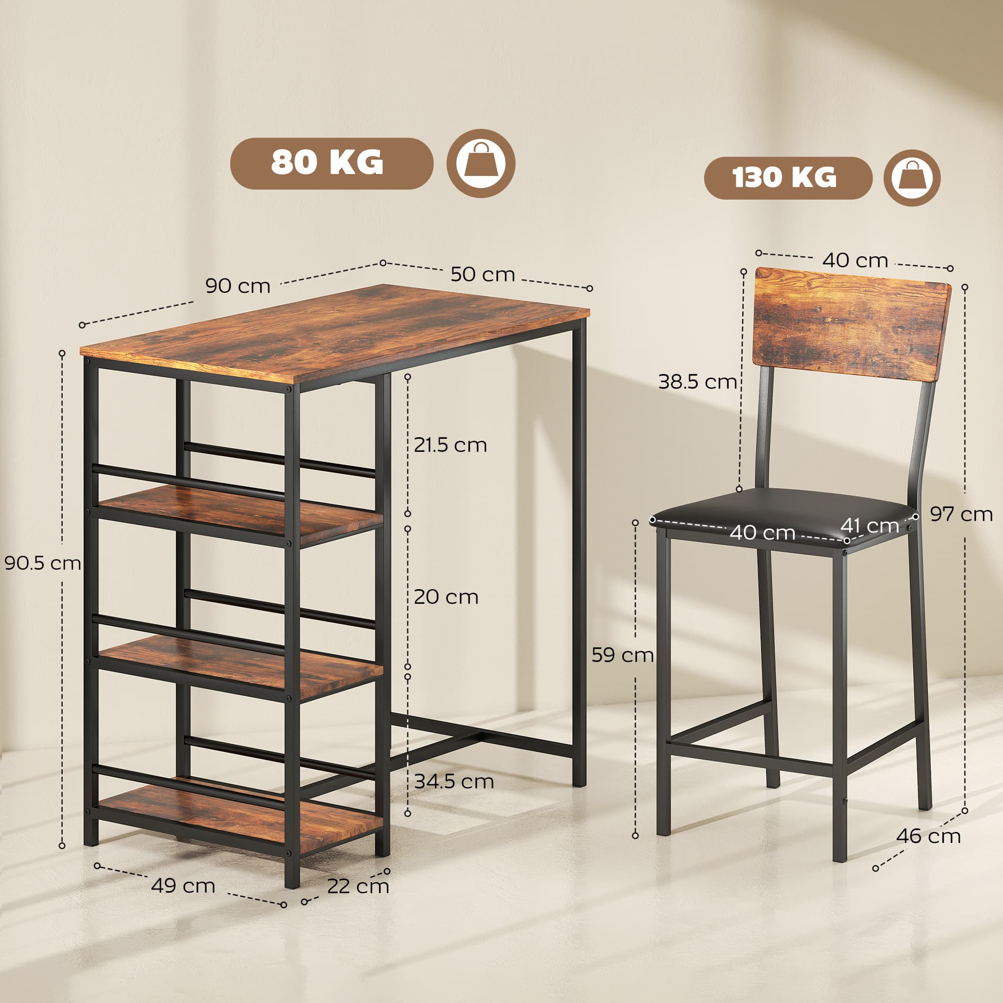 Transform Your Space with this 3-Piece Bar Table Set - image 1