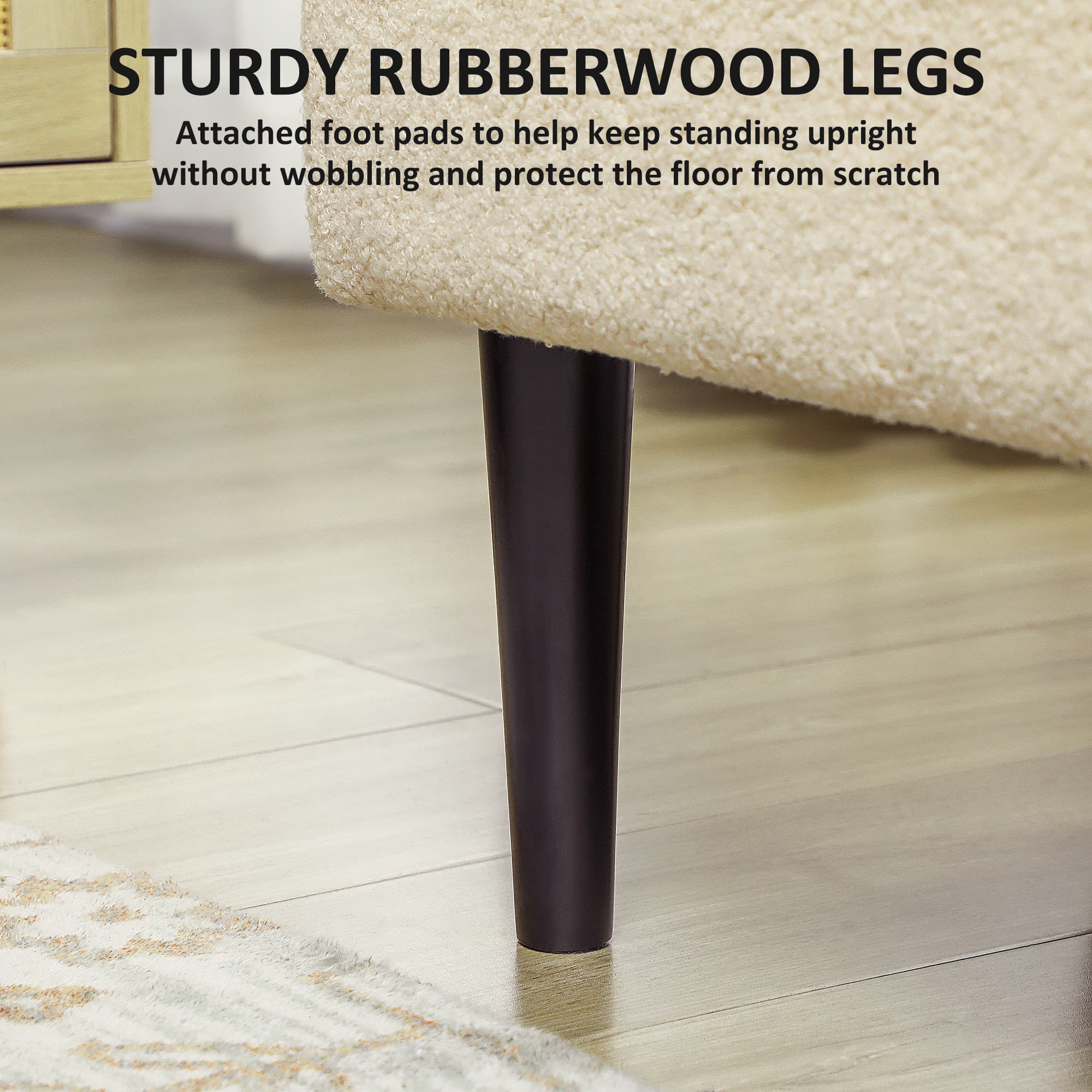Transform Your Space with this Cream Teddy Fleece Storage Ottoman - image 4