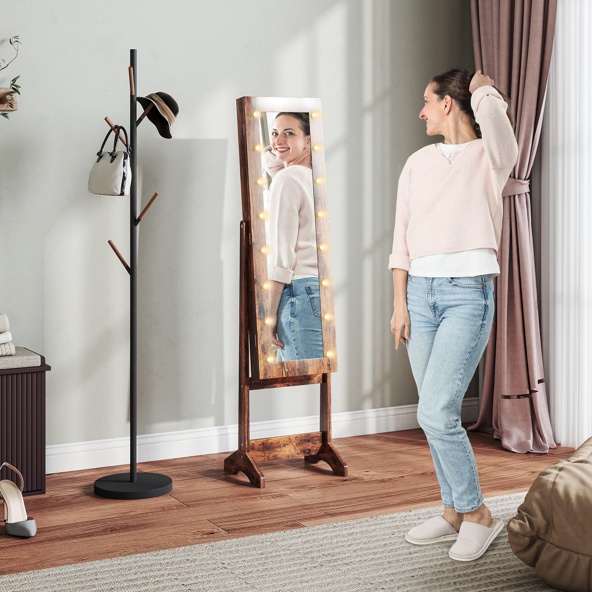 Transform Your Routine with this LED Mirrored Jewellery Cabinet - image 1