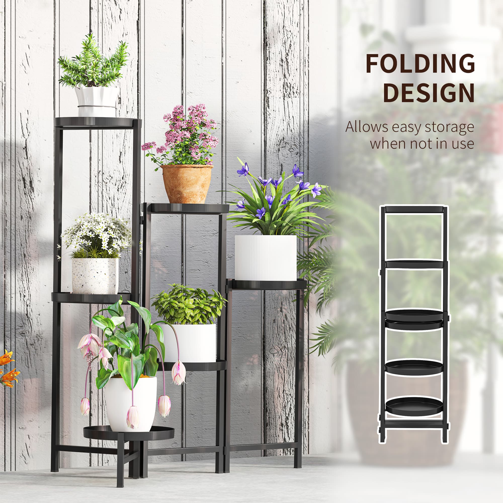 Show Off Your Plants With a Foldable Four-Tier Metal Stand - image 4