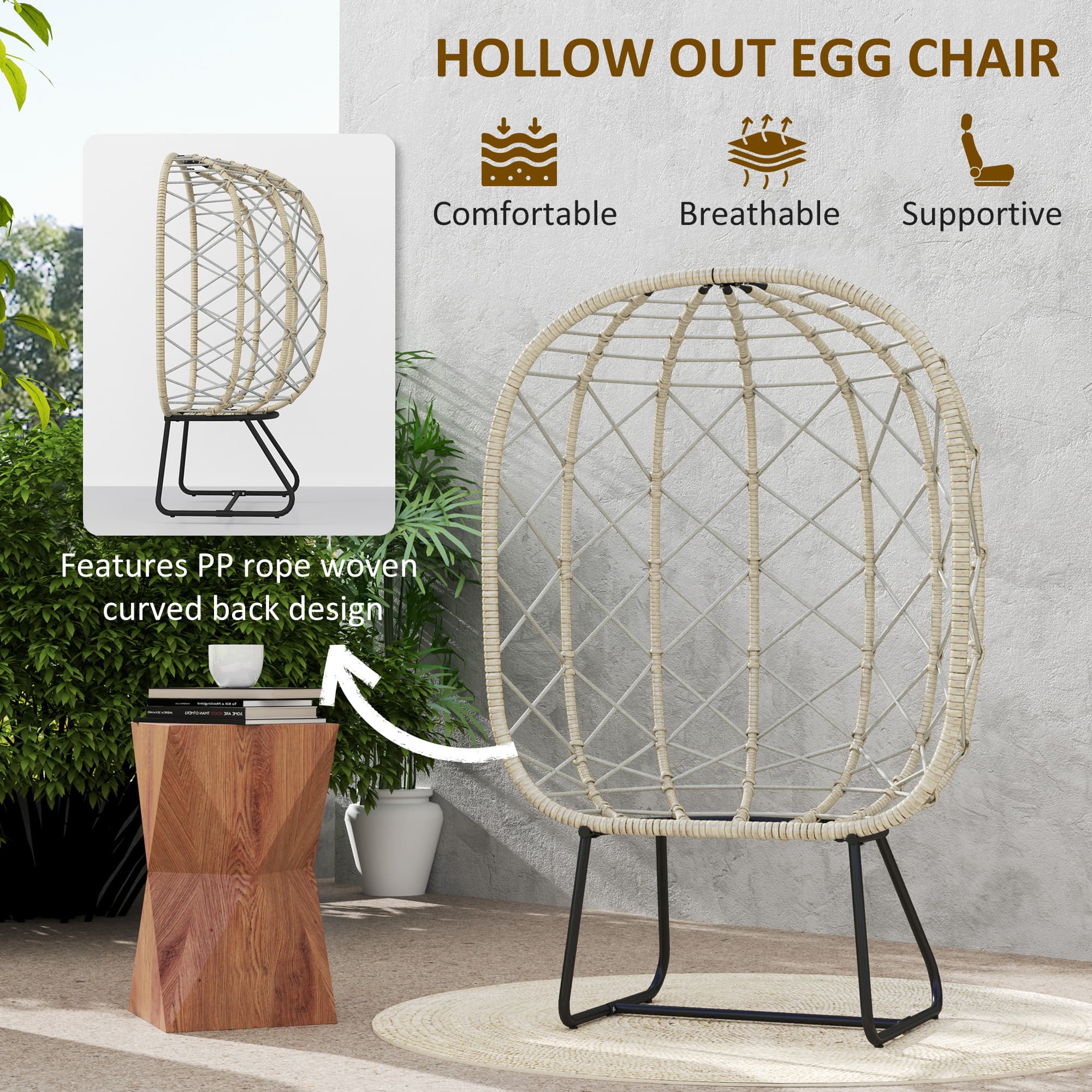 Transform Your Space with this Grey Rattan Standing Egg Chair - image 2