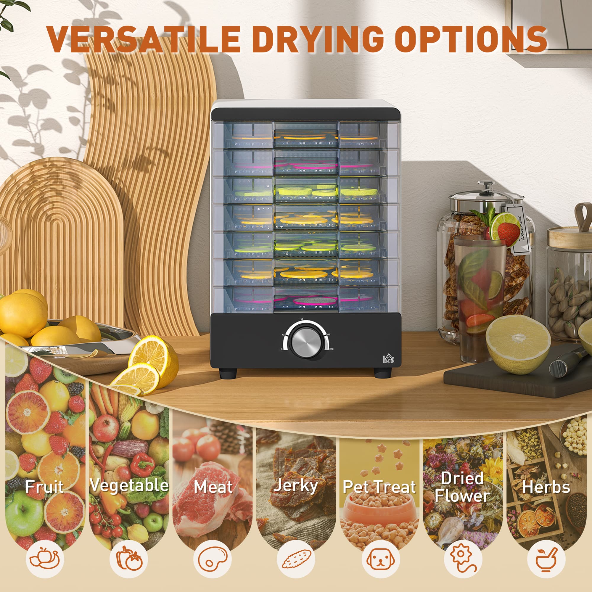 7-Tray Food Dehydrator — 40-70°C, Transparent Drawer Design - image 3