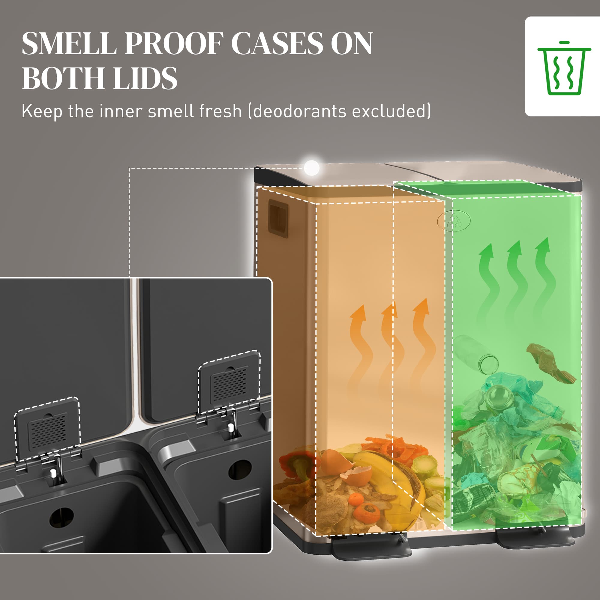 Transform Your Kitchen with this 40L Gold Dual Recycling Bin - image 1