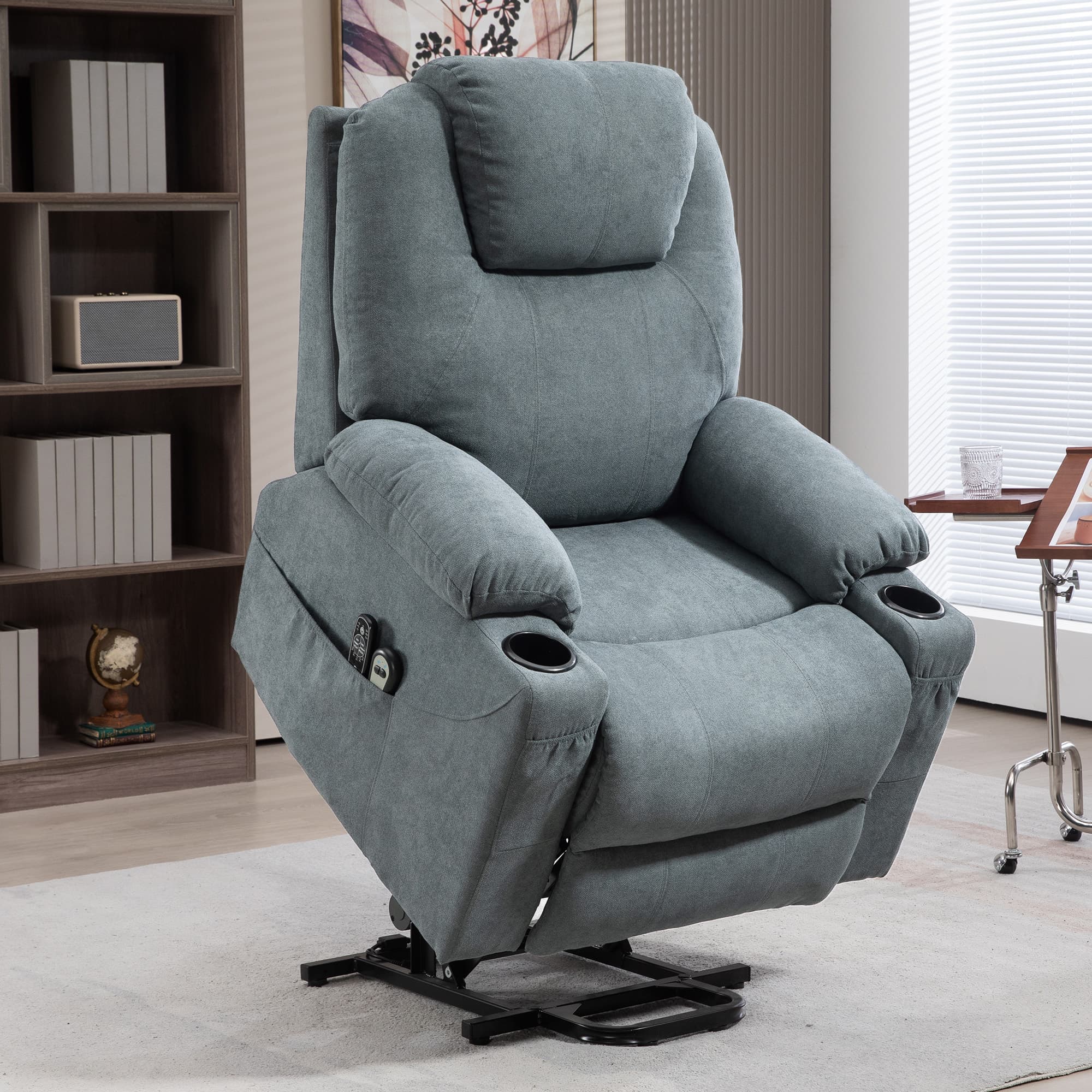 Premium Grey Lift and Recline Massage Armchair with Heat - image 5