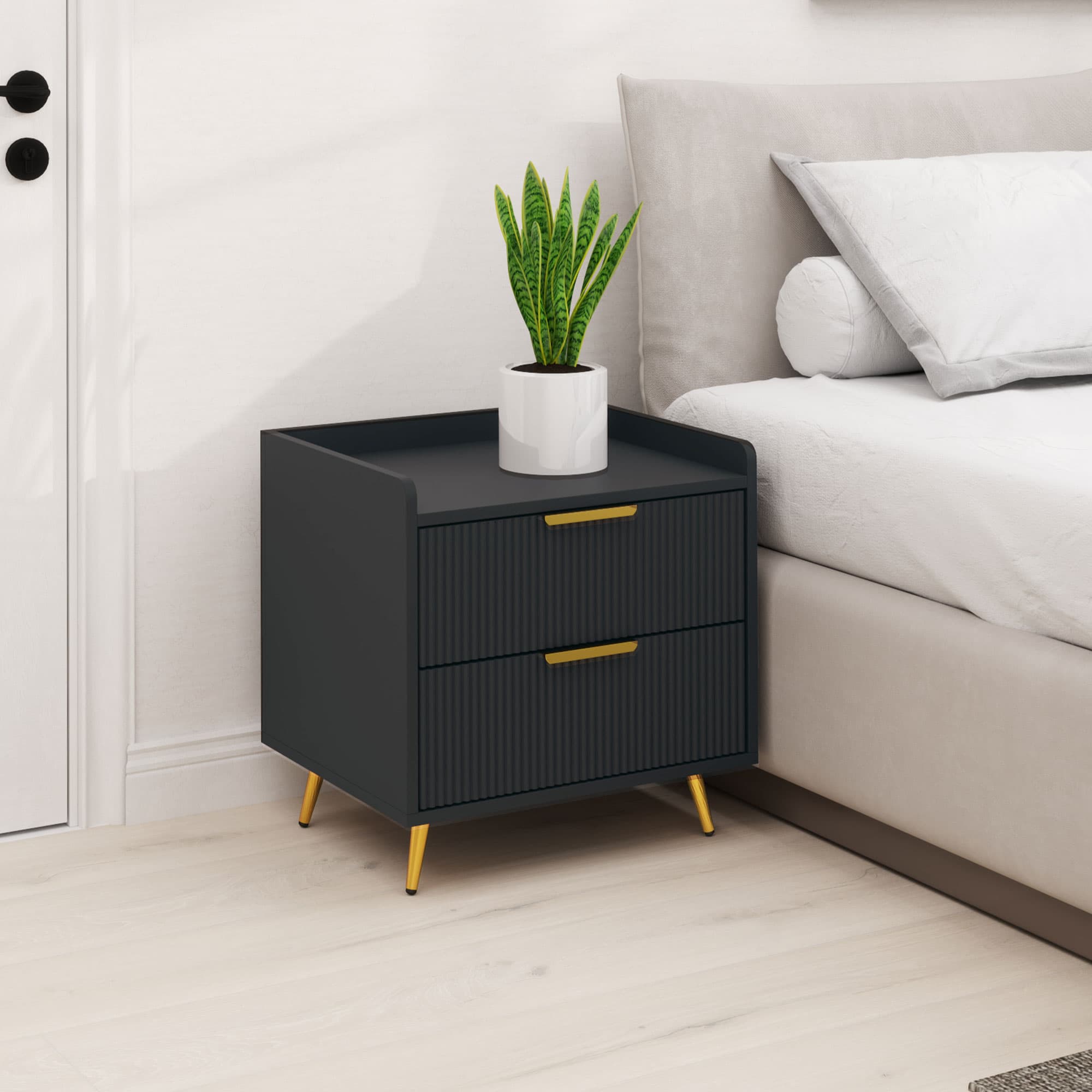 Transform Your Bedroom with this Elegant Black Bedside Table - image 3