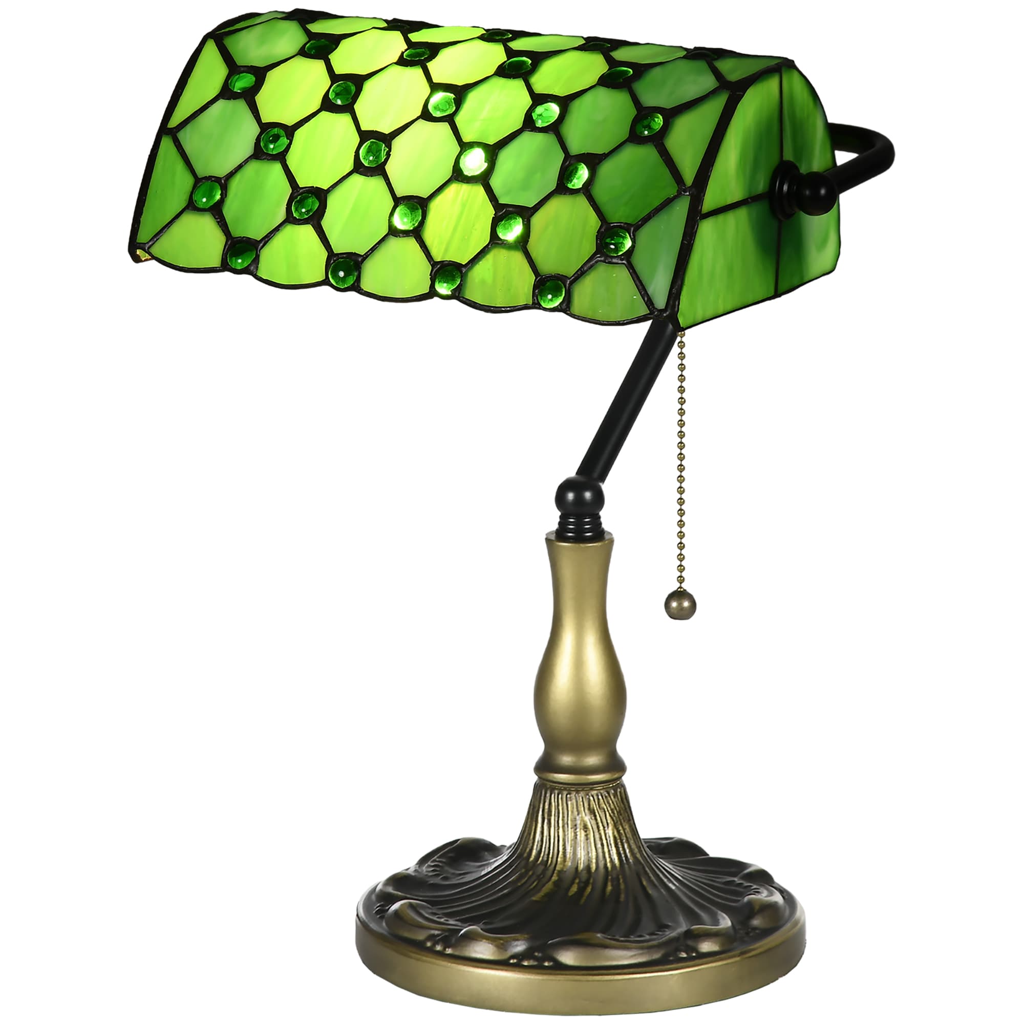 Transform Your Room with this Vintage Stained Glass Lamp - Green