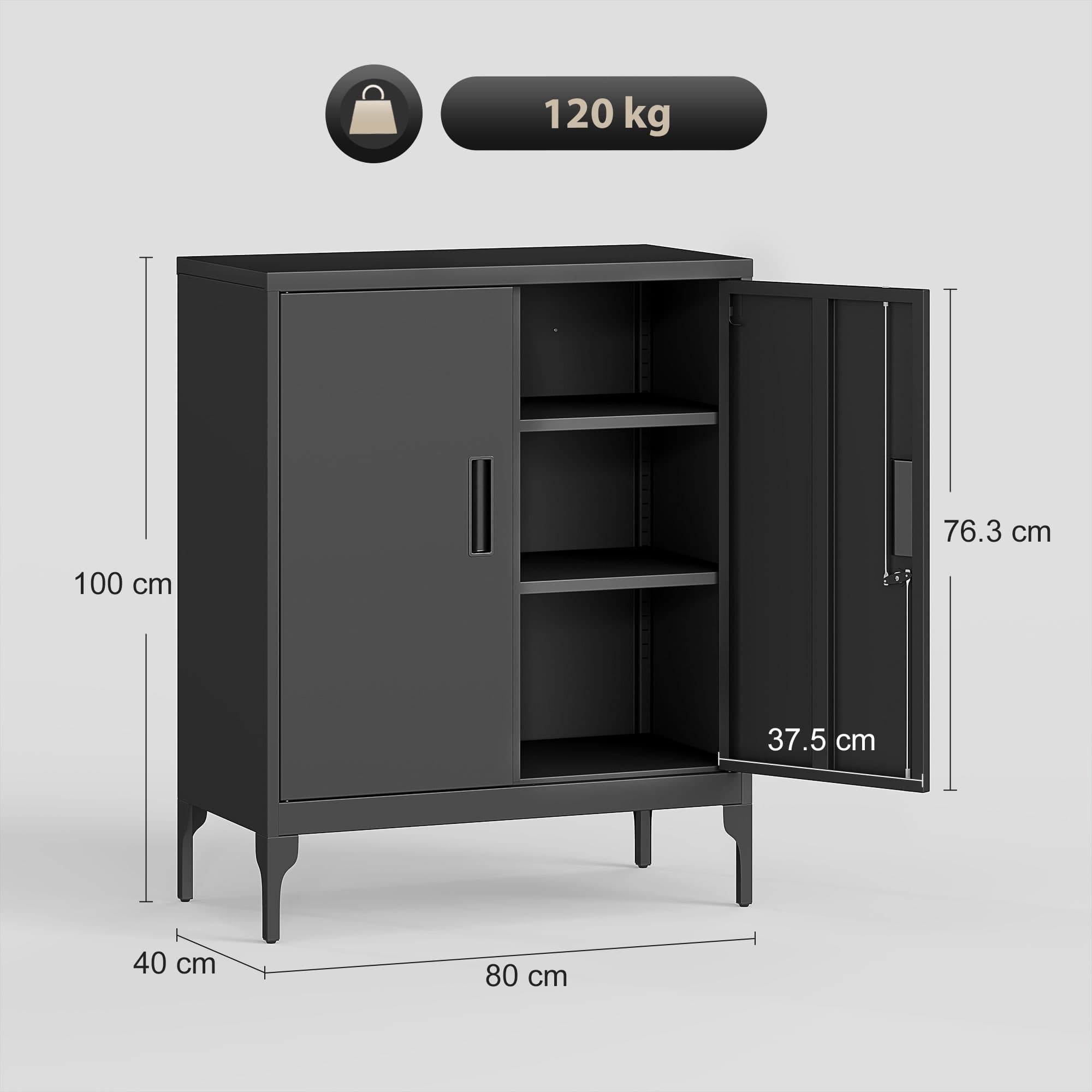 Transform Your Space with this Secure Black Metal Cabinet - image 2
