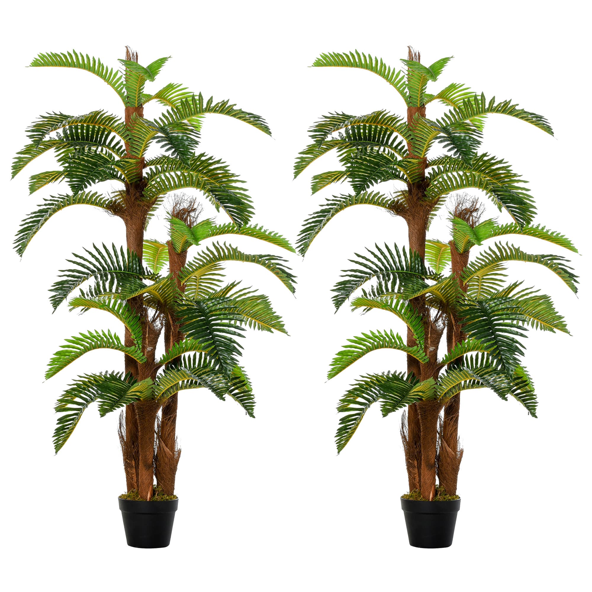 Faux Tropical Fern Trees 150cm — Set of 2 in Weighted Pots