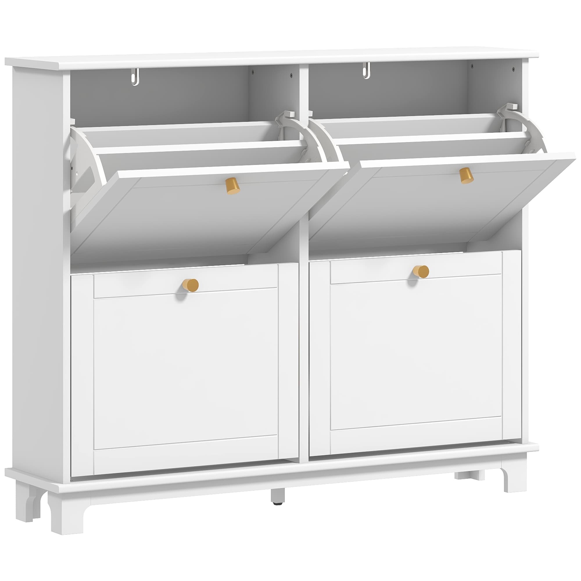 Transform Your Hallway With This Slim White Shoe Cabinet - White
