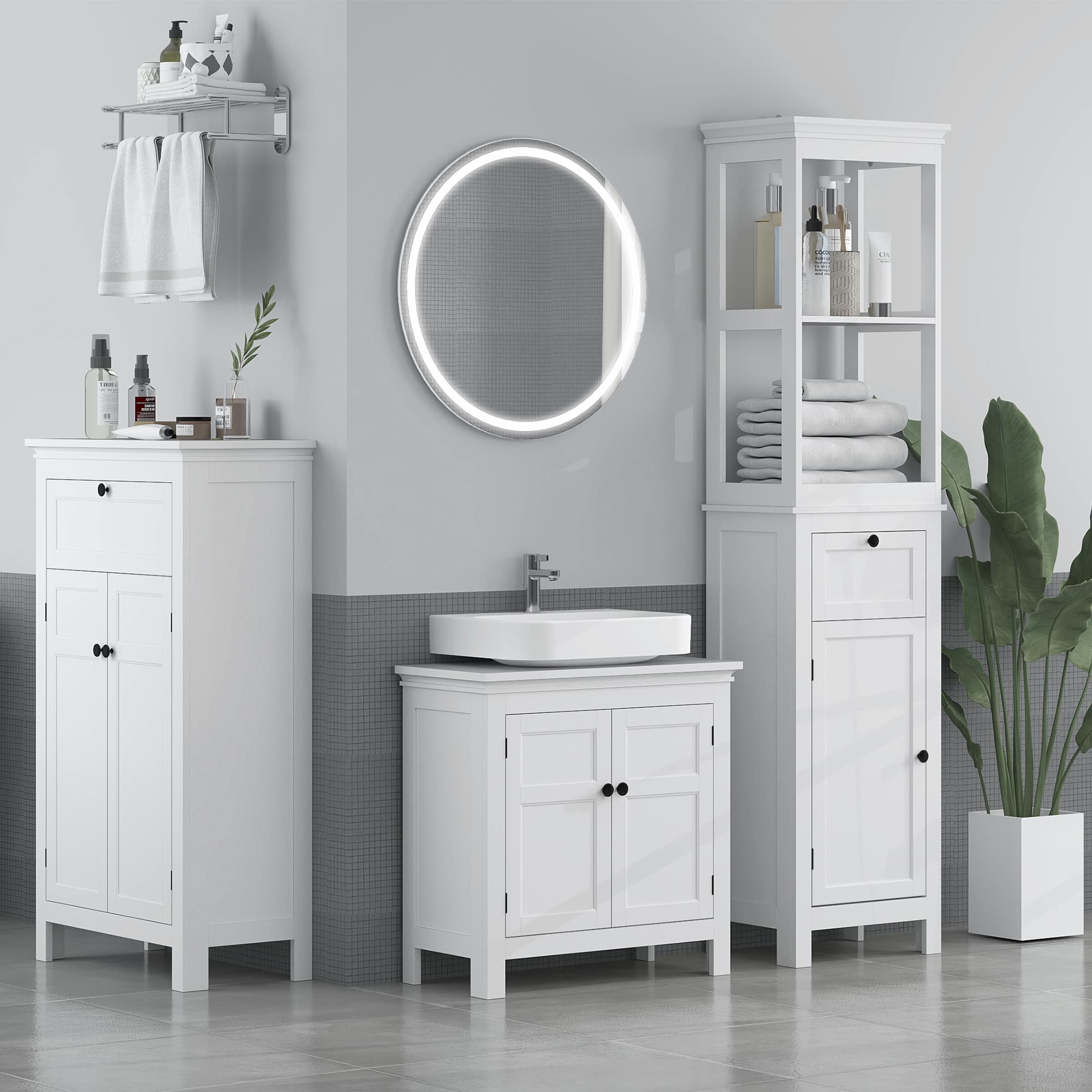 Effortless Storage: Tall Slim White Bathroom Cabinet - image 4