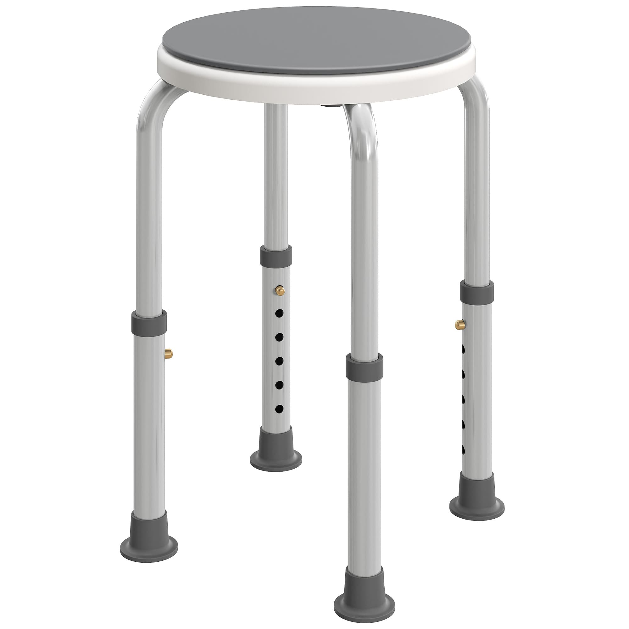 Height-Adjustable Shower Stool With 360° Rotating Seat