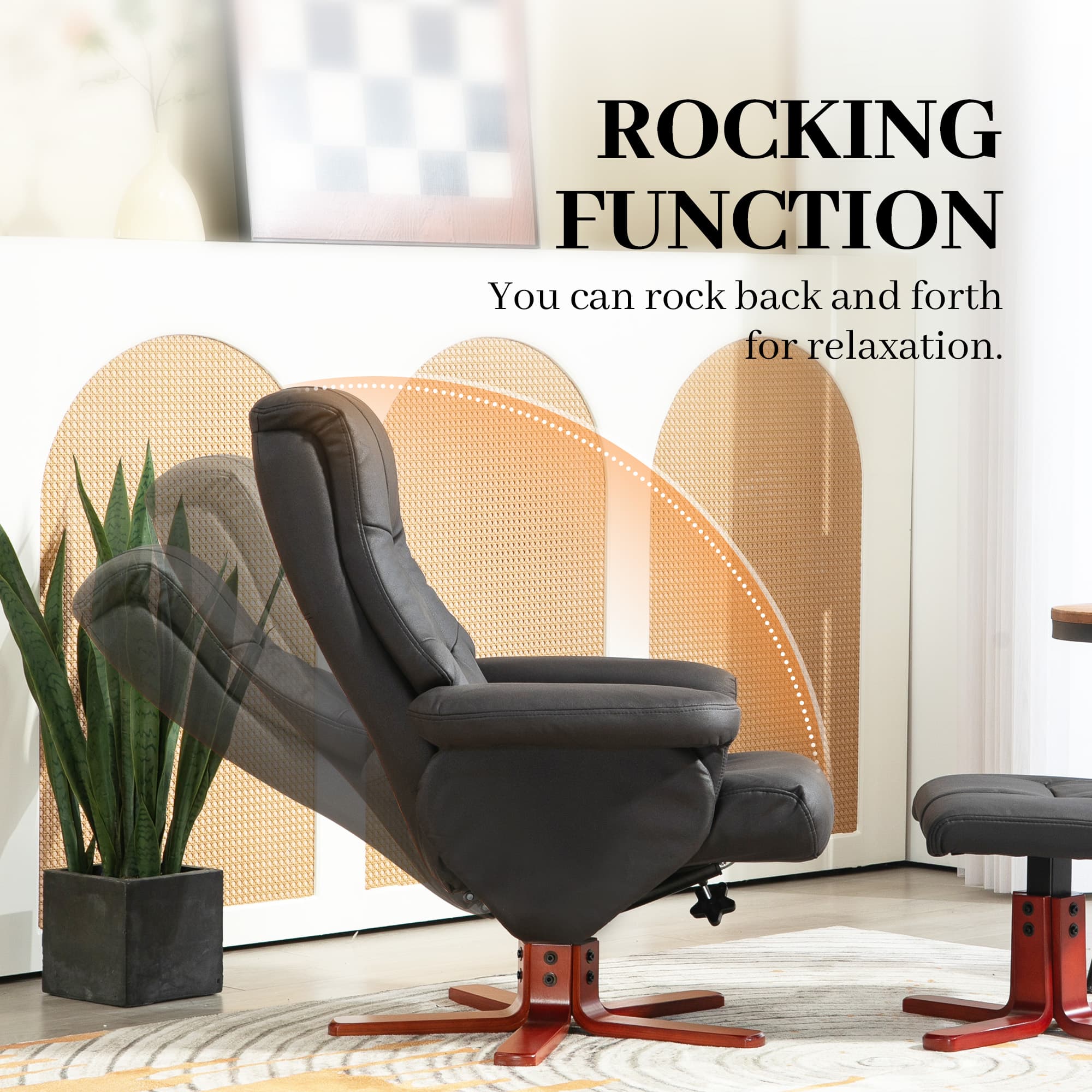 Transform Your Lounge with this Black Recliner & Footstool Set - image 1