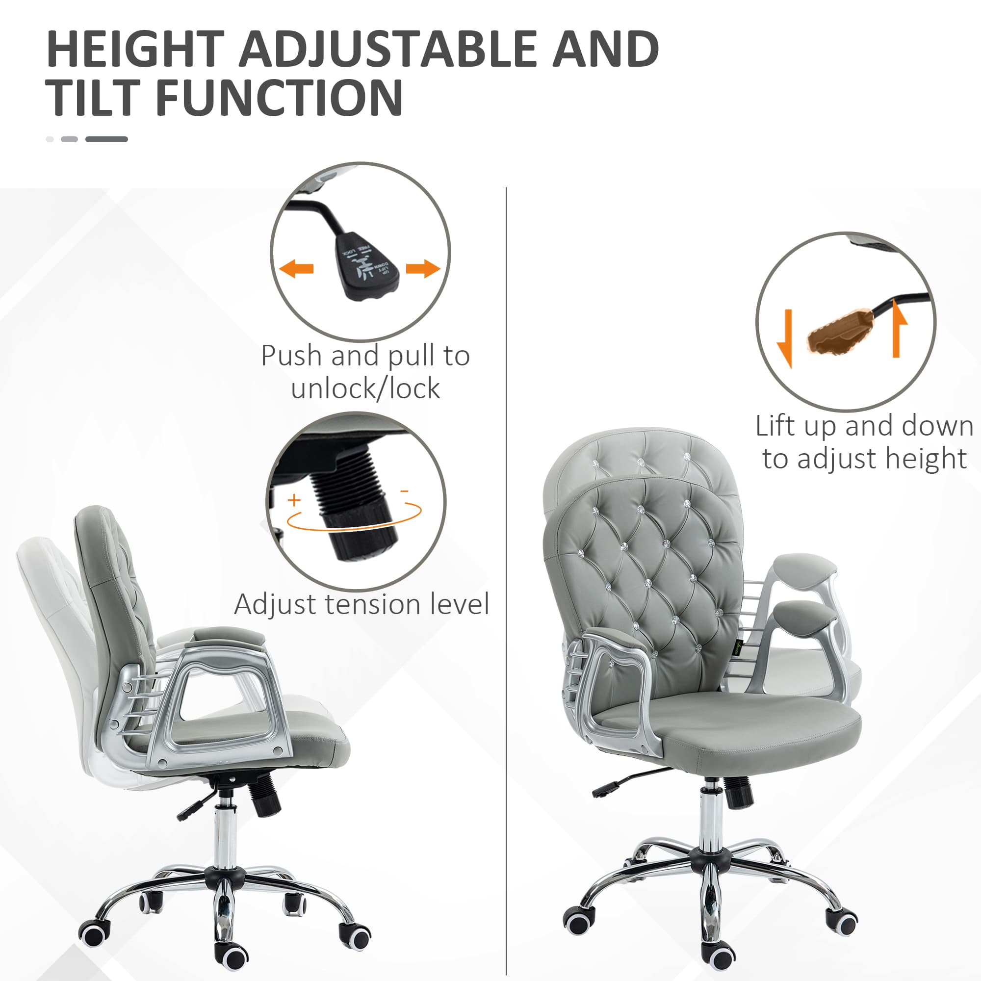 Transform Your Workspace with the Vinsetto Grey Ergonomic Chair - image 2
