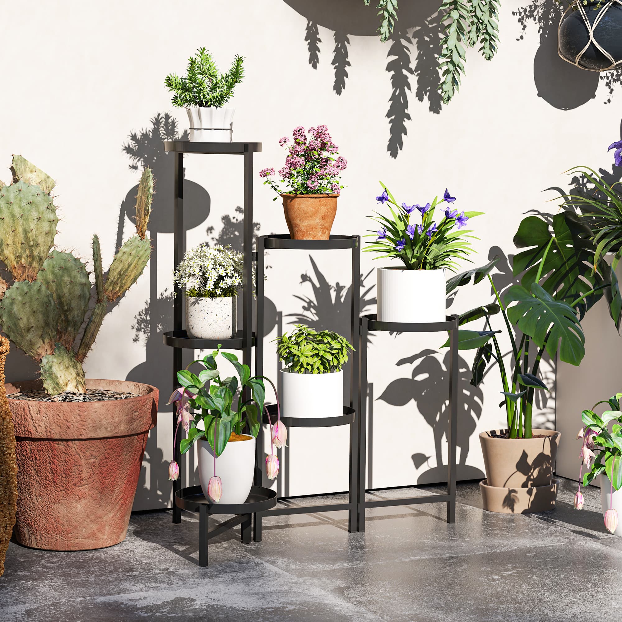 Show Off Your Plants With a Foldable Four-Tier Metal Stand - image 2