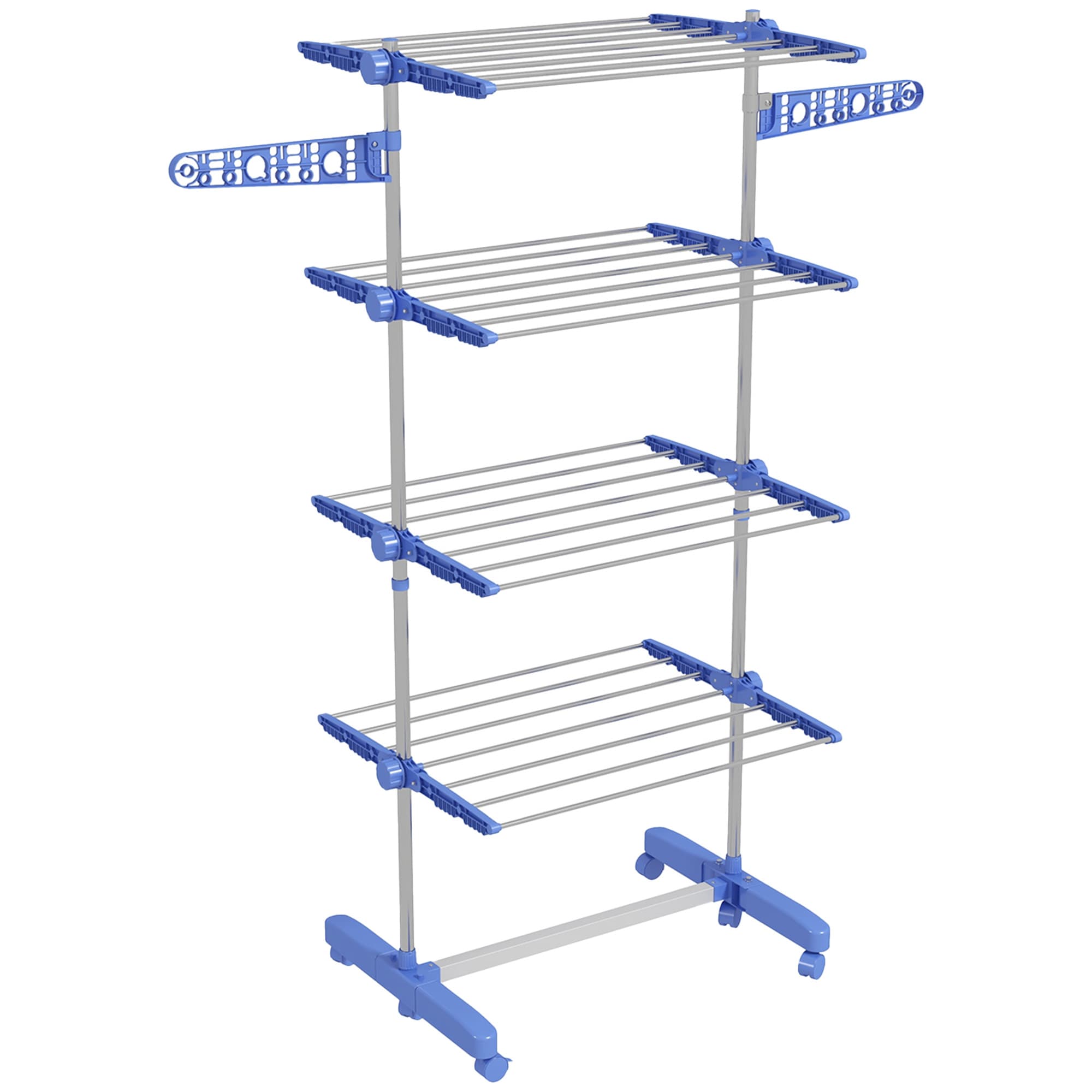 Collapsible 4-Tier Clothes Drying Rack with Wing Extensions