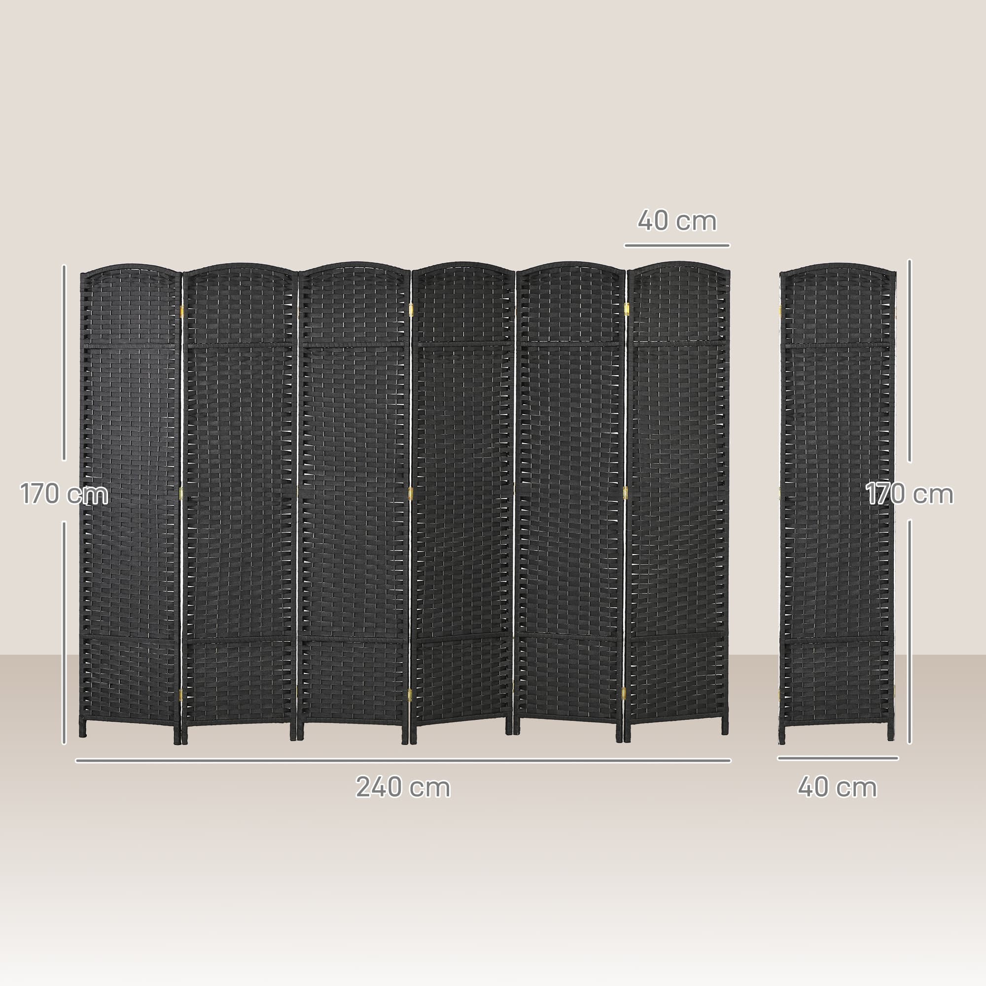 Transform Your Space with this 6-Panel Black Room Divider - image 4