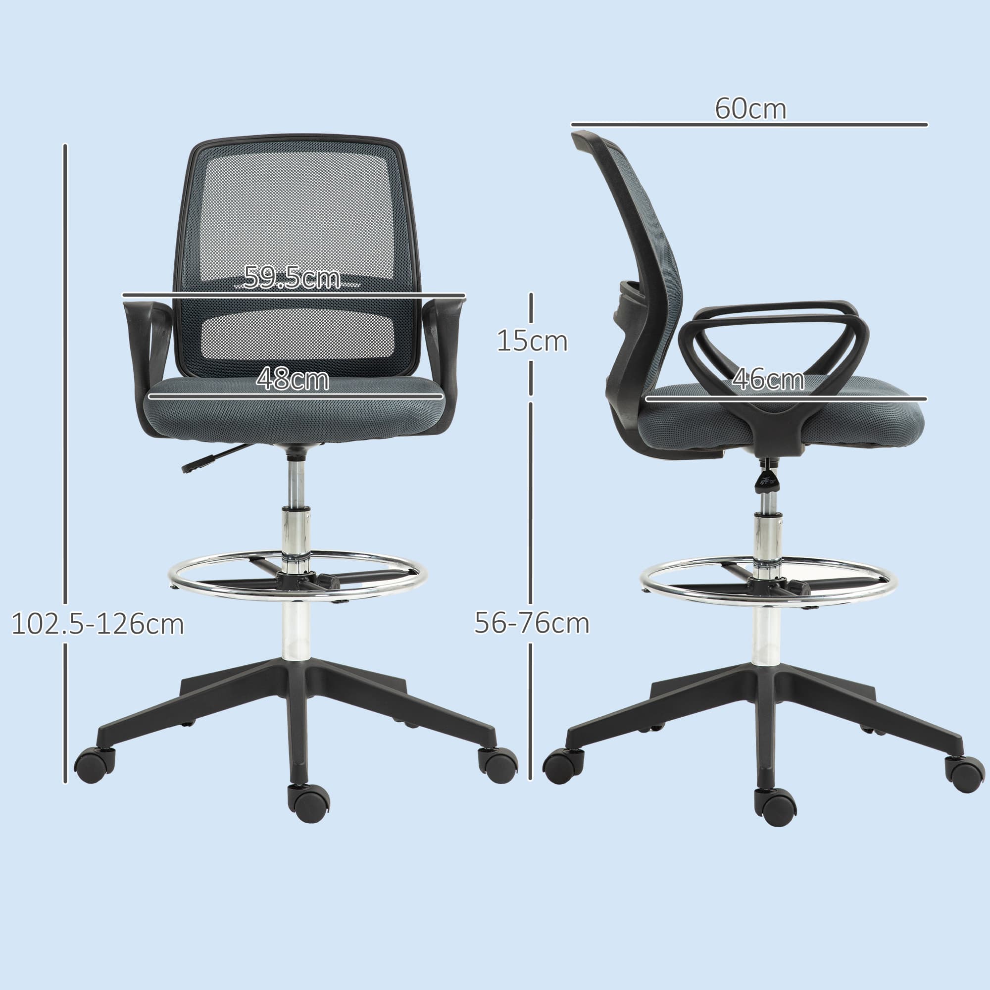 Elevate Your Workspace with the Vinsetto Draughtsman Chair - image 5