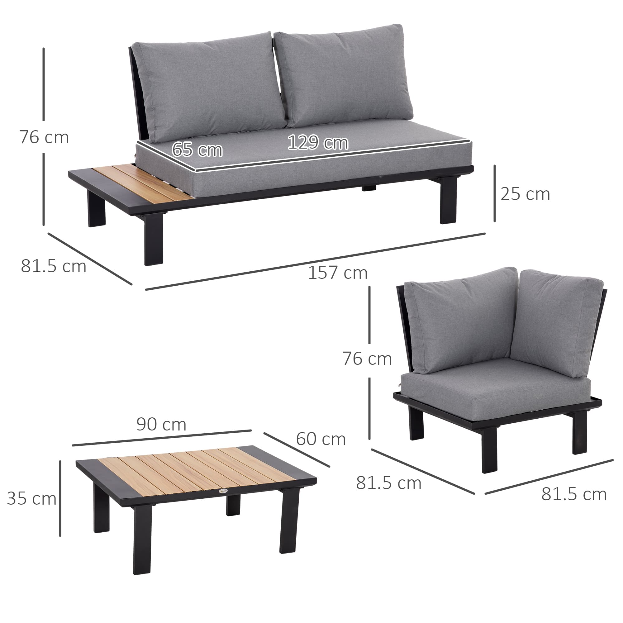 Transform Your Patio with this 4-Piece Aluminium Corner Sofa Set - image 5