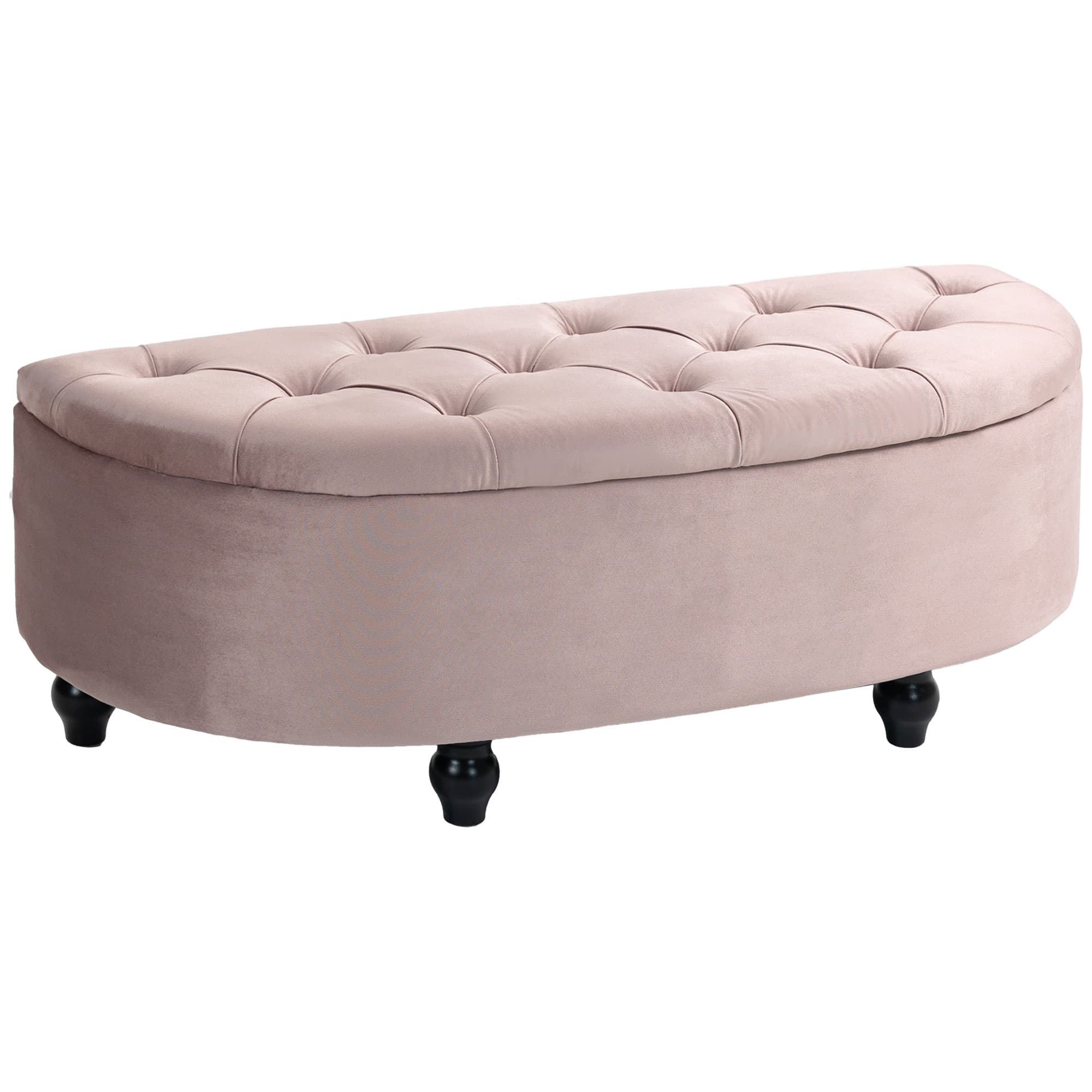 Transform Your Bedroom with this Pink Velvet Storage Ottoman - Pink