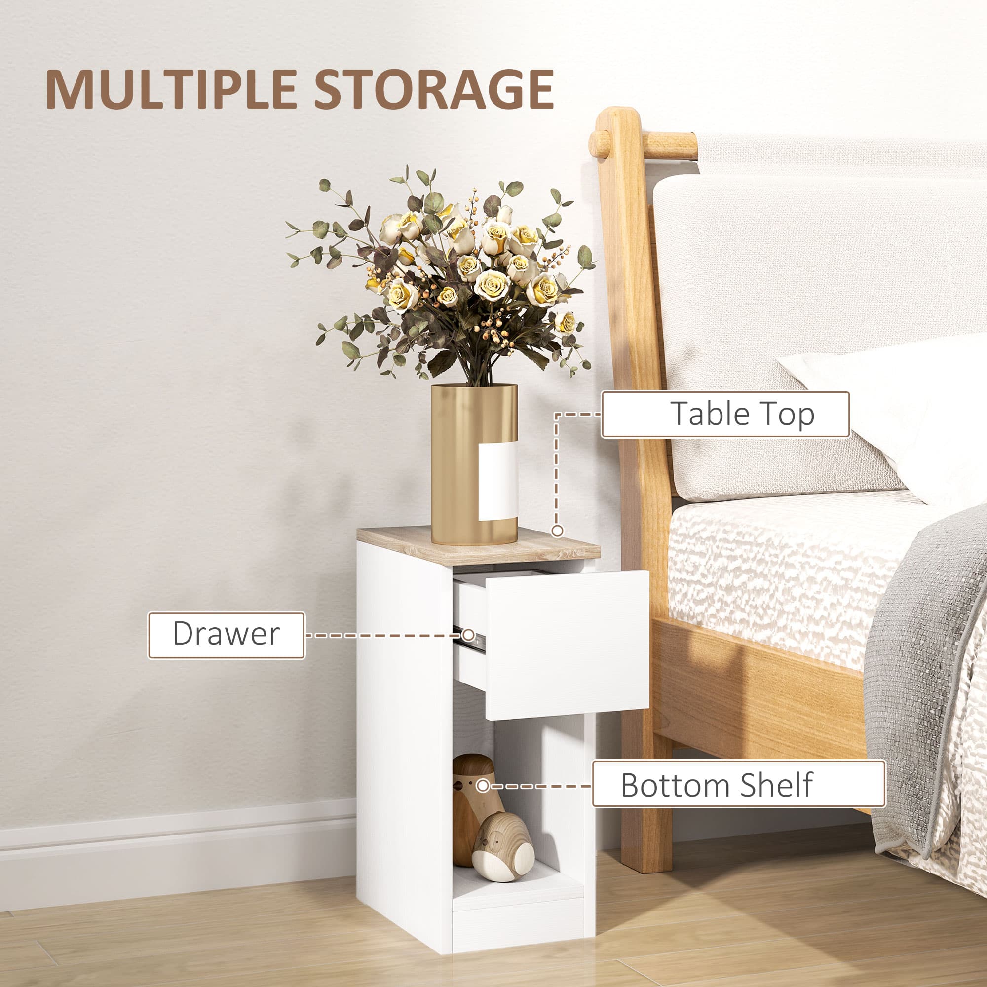 Transform Your Space with Two Slim White Bedside Tables - image 4