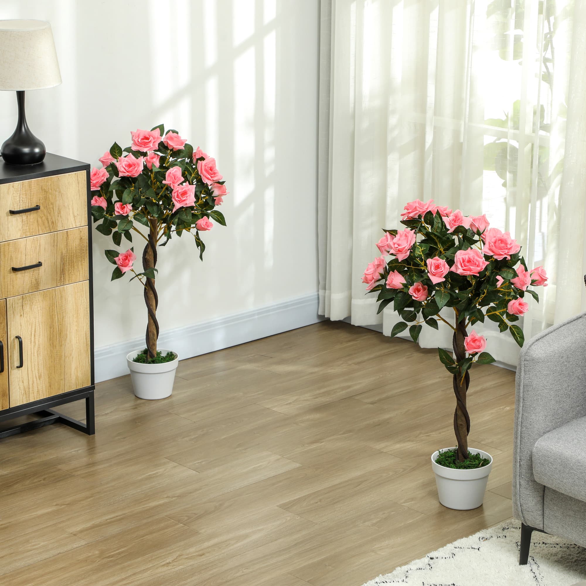 Transform Your Space with 90cm Artificial Pink Rose Plants - image 4