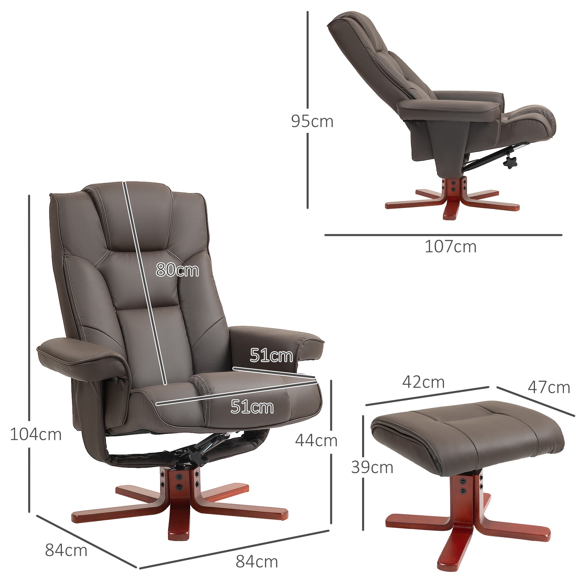 Transform Your Lounge with this Brown Recliner & Footstool - image 3