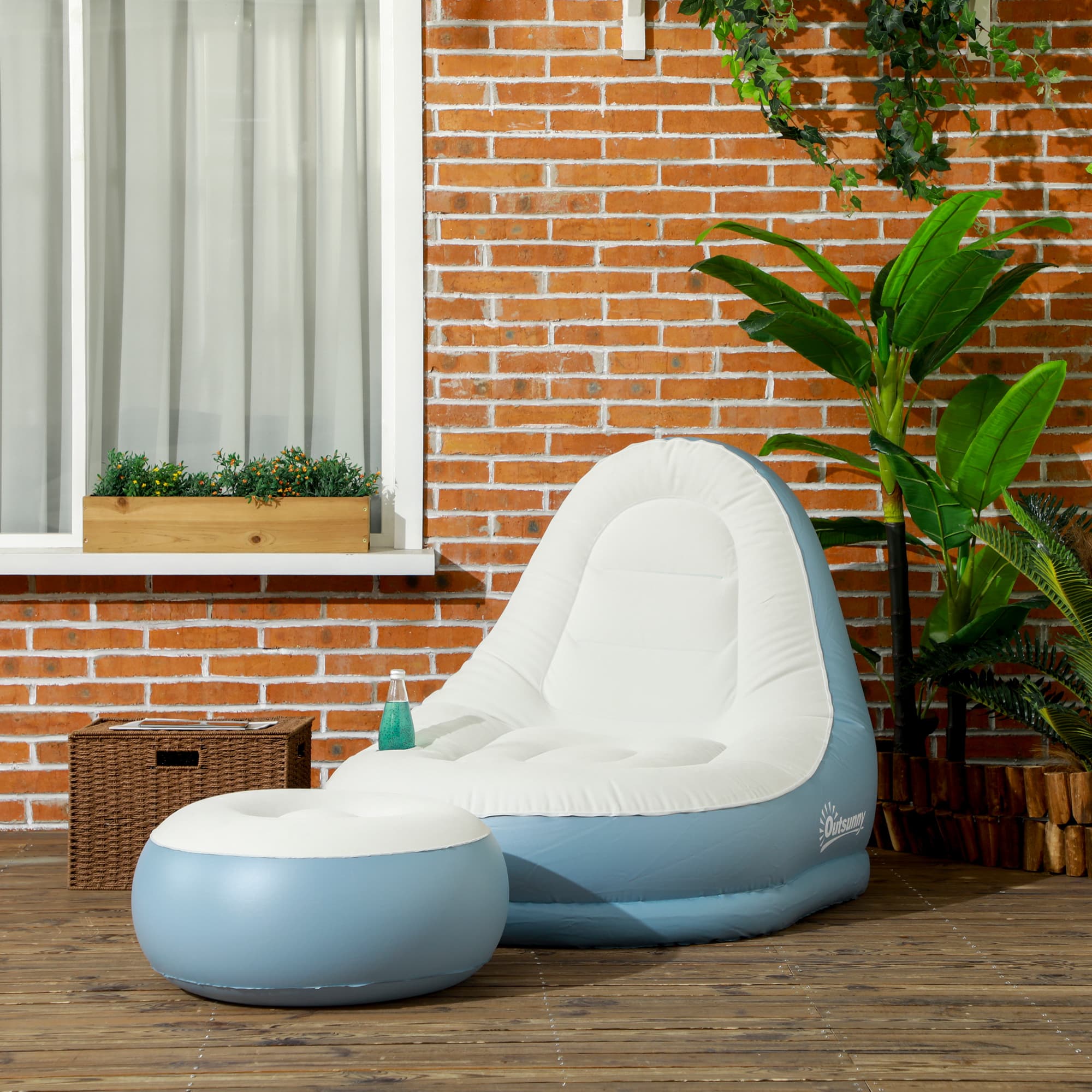 Inflatable Lounge Chair with Matching Footstool — Sets Up in Minutes - image 4