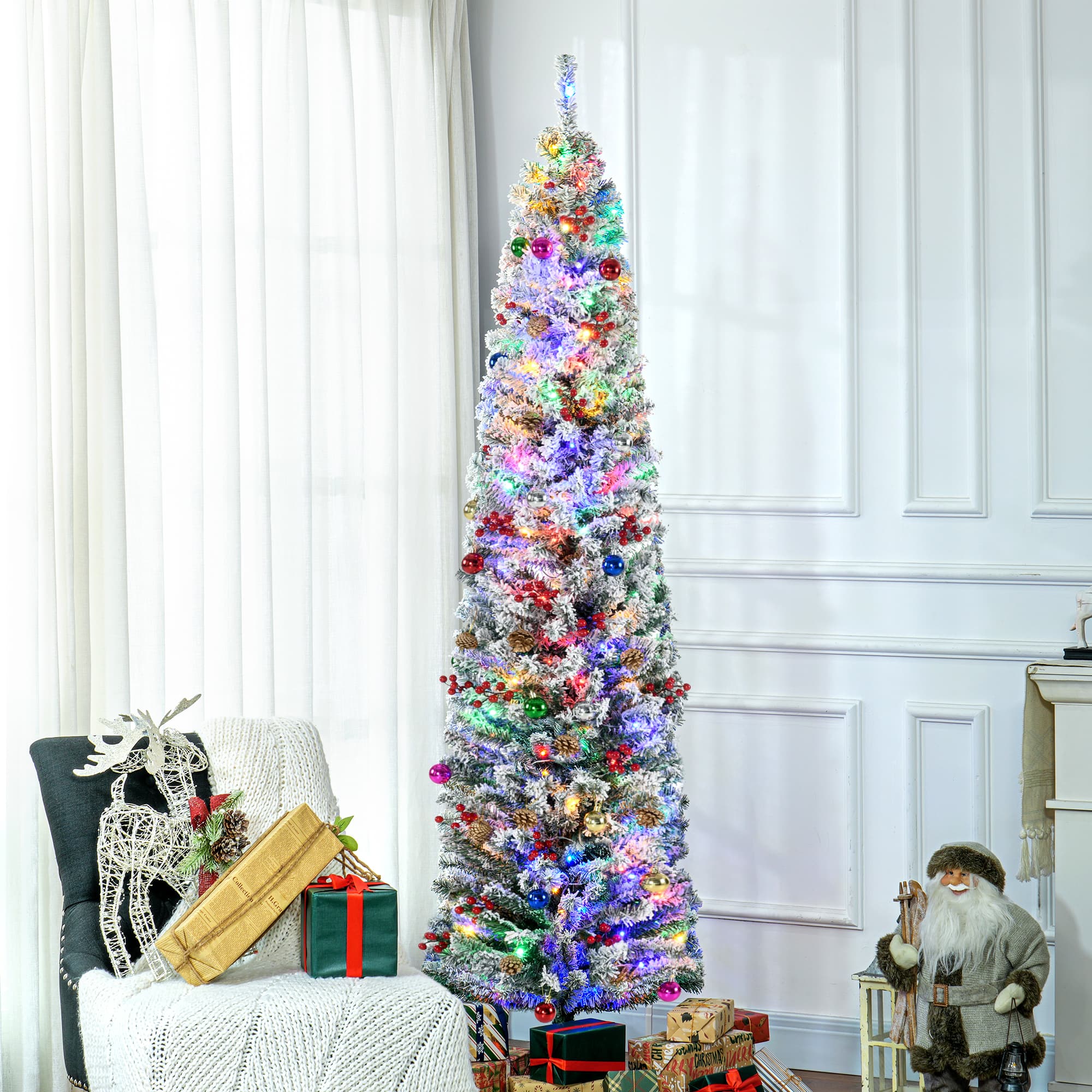 Transform Your Home with this 7ft Pre-Lit Snowy Christmas Tree - image 4