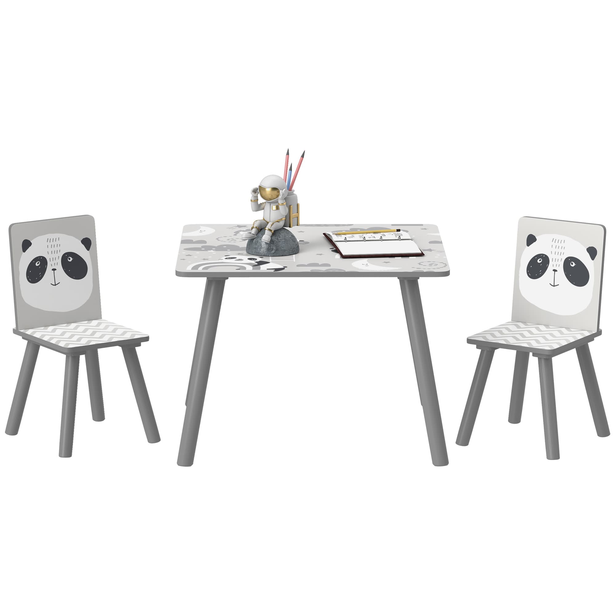 ZONEKIZ Grey Kids Table and Chairs for Effortless Play