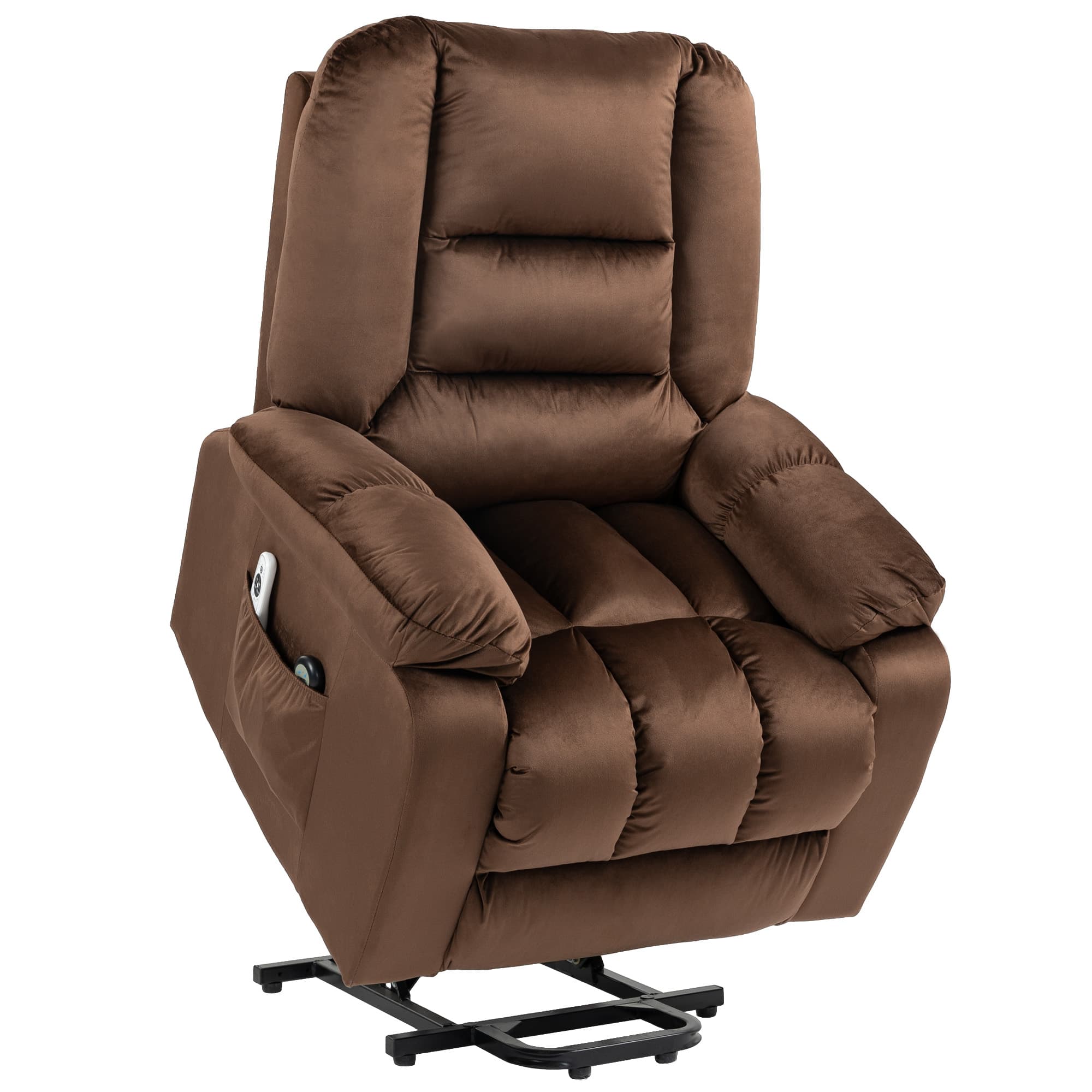 Effortless Comfort: Brown Heated Massage Riser Recliner