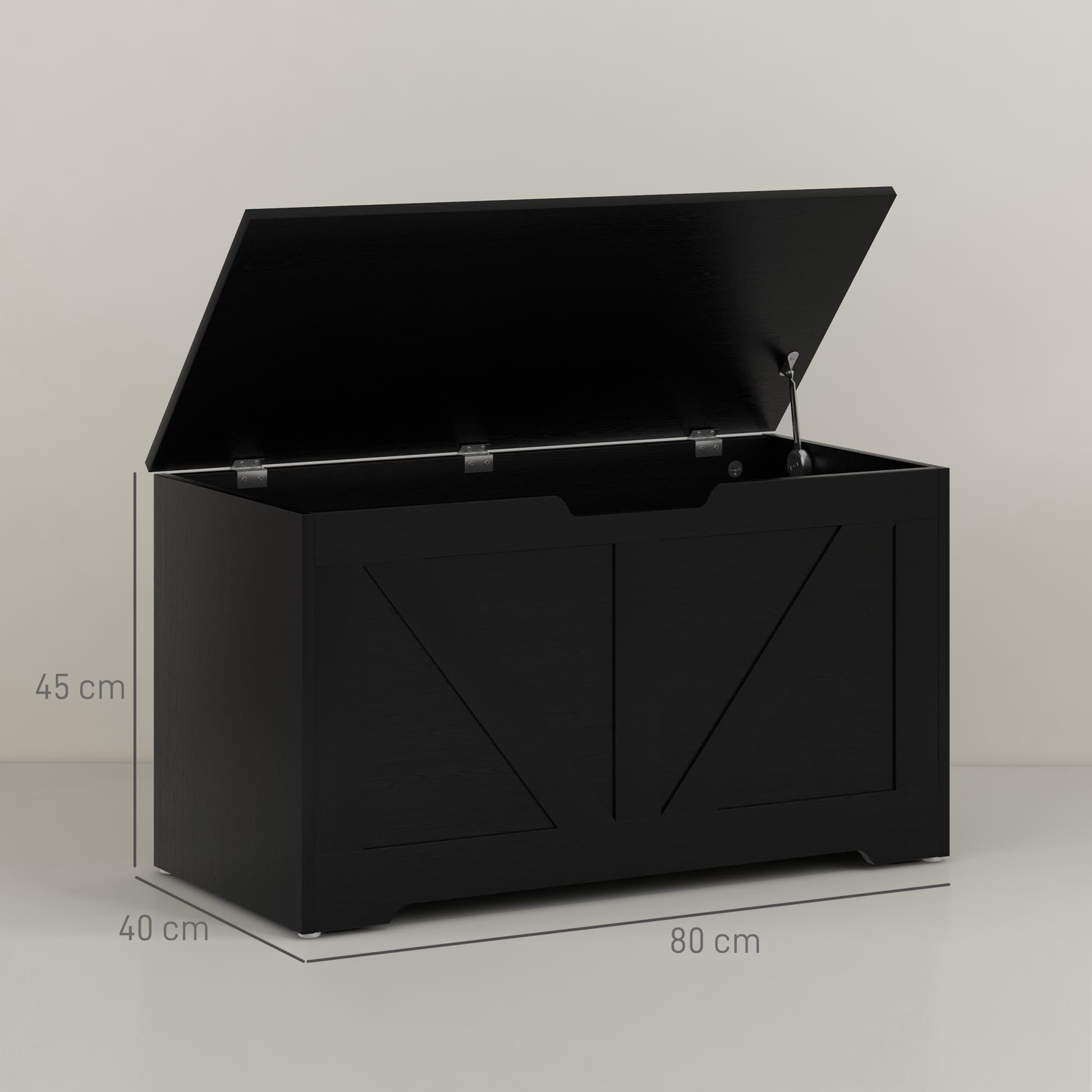 Effortless Organisation: 100L Black Storage Trunk & Seat - image 4