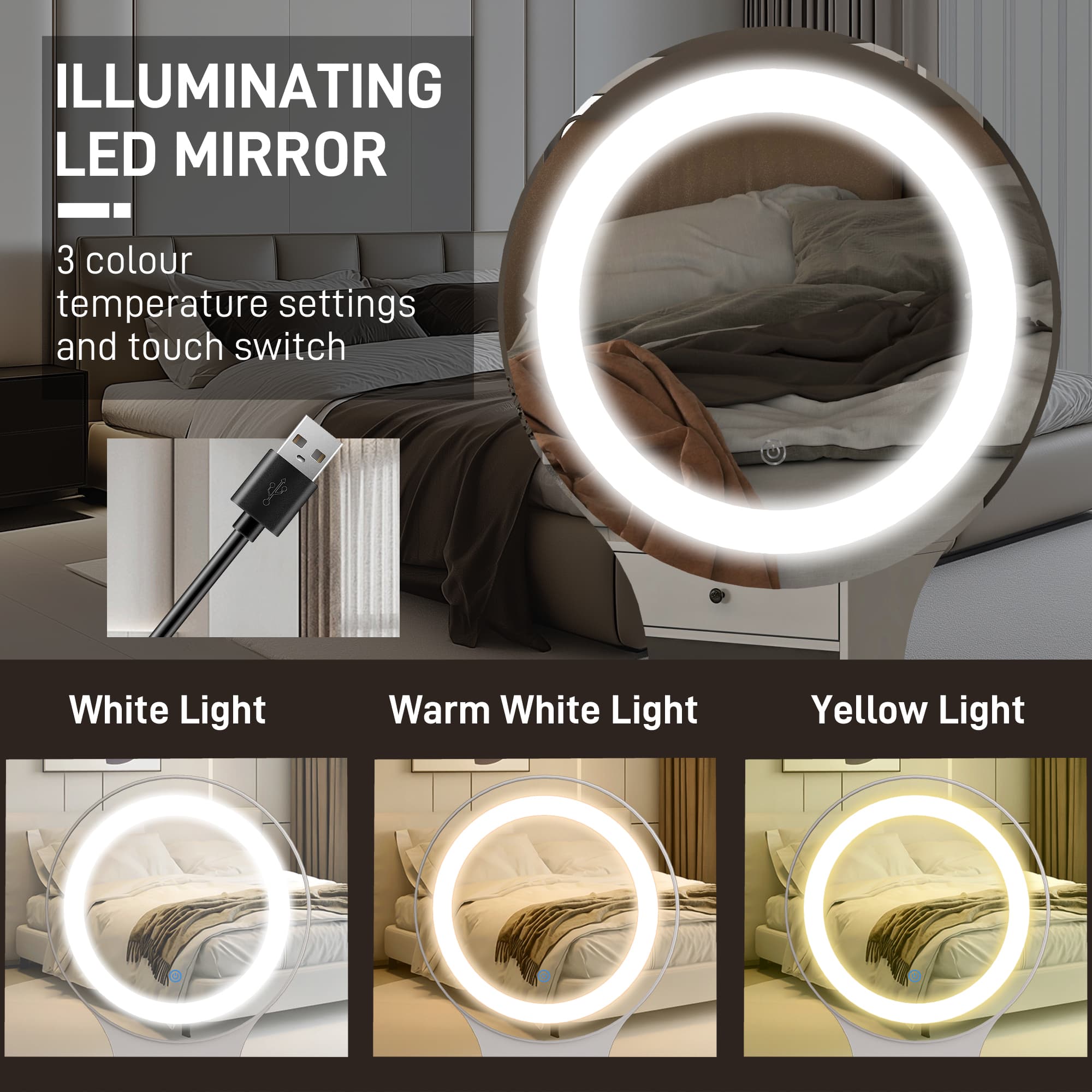 Transform Your Routine with this White LED Dressing Table - image 3
