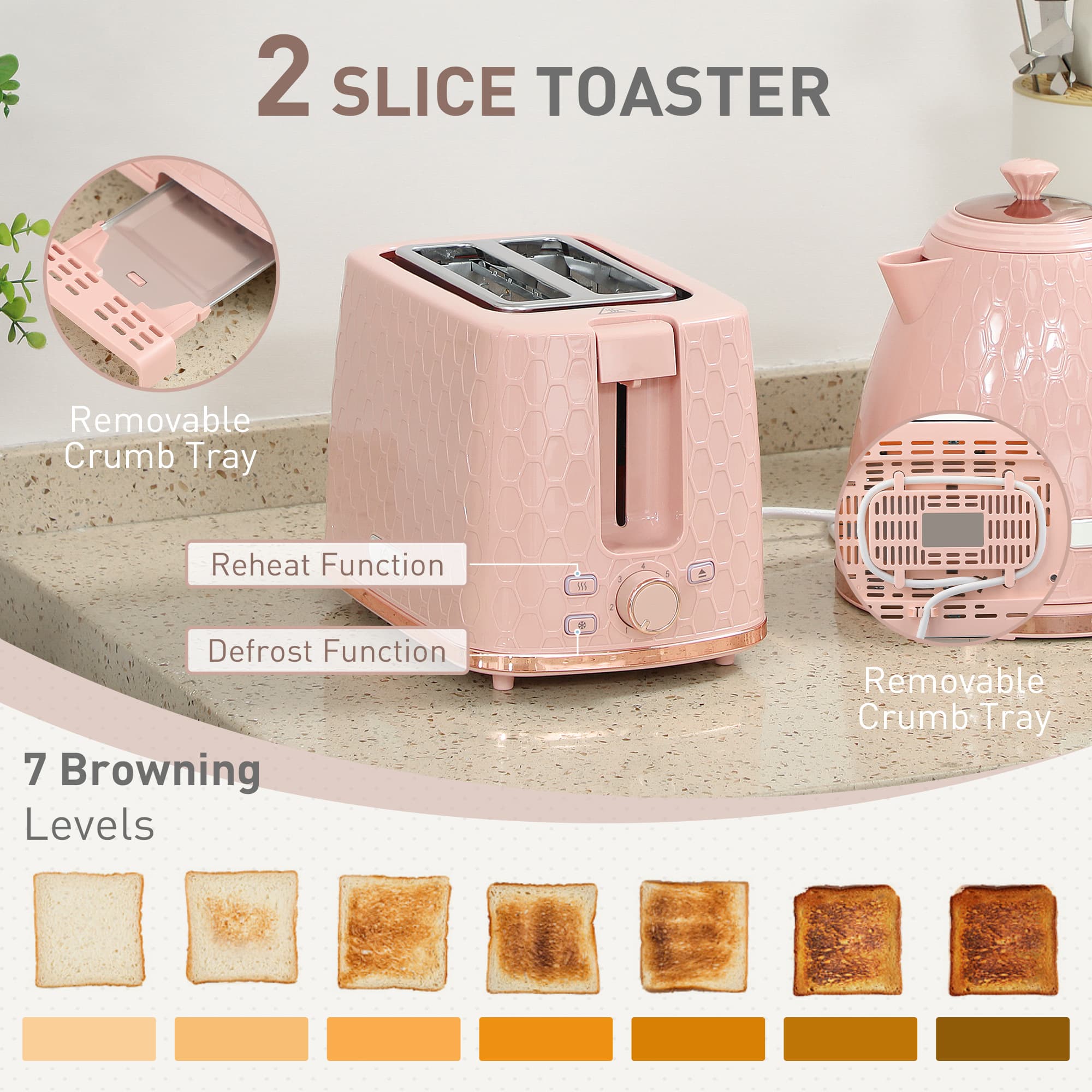 A matching blush pink kitchen duo with a honeycomb finish - image 1