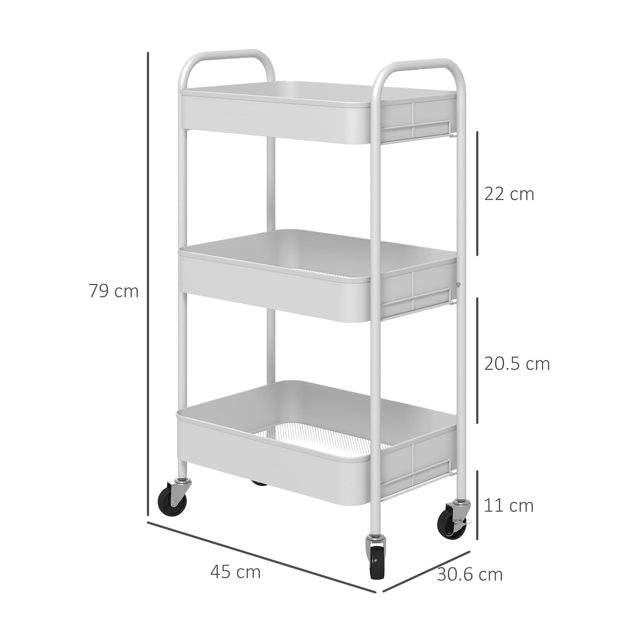 A three-tier steel trolley that rolls wherever you need it - image 4