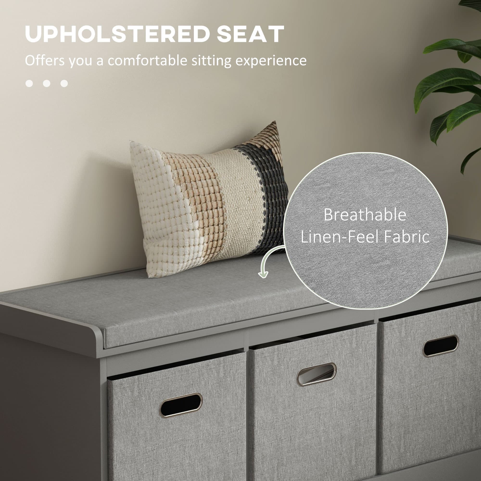 Transform Your Hallway with this Grey Shoe Storage Bench - image 2